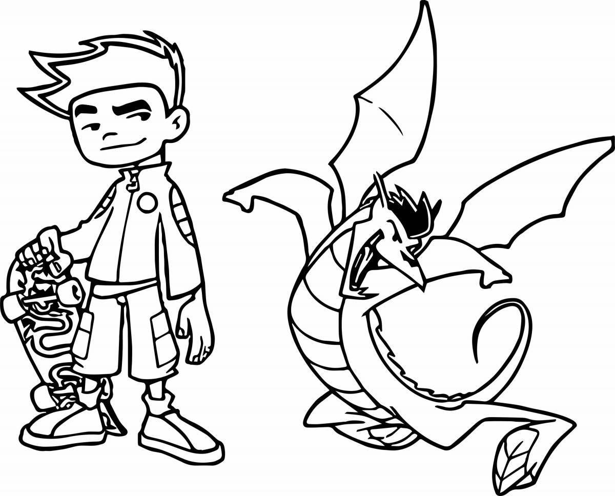 Coloring page gorgeous american dragon