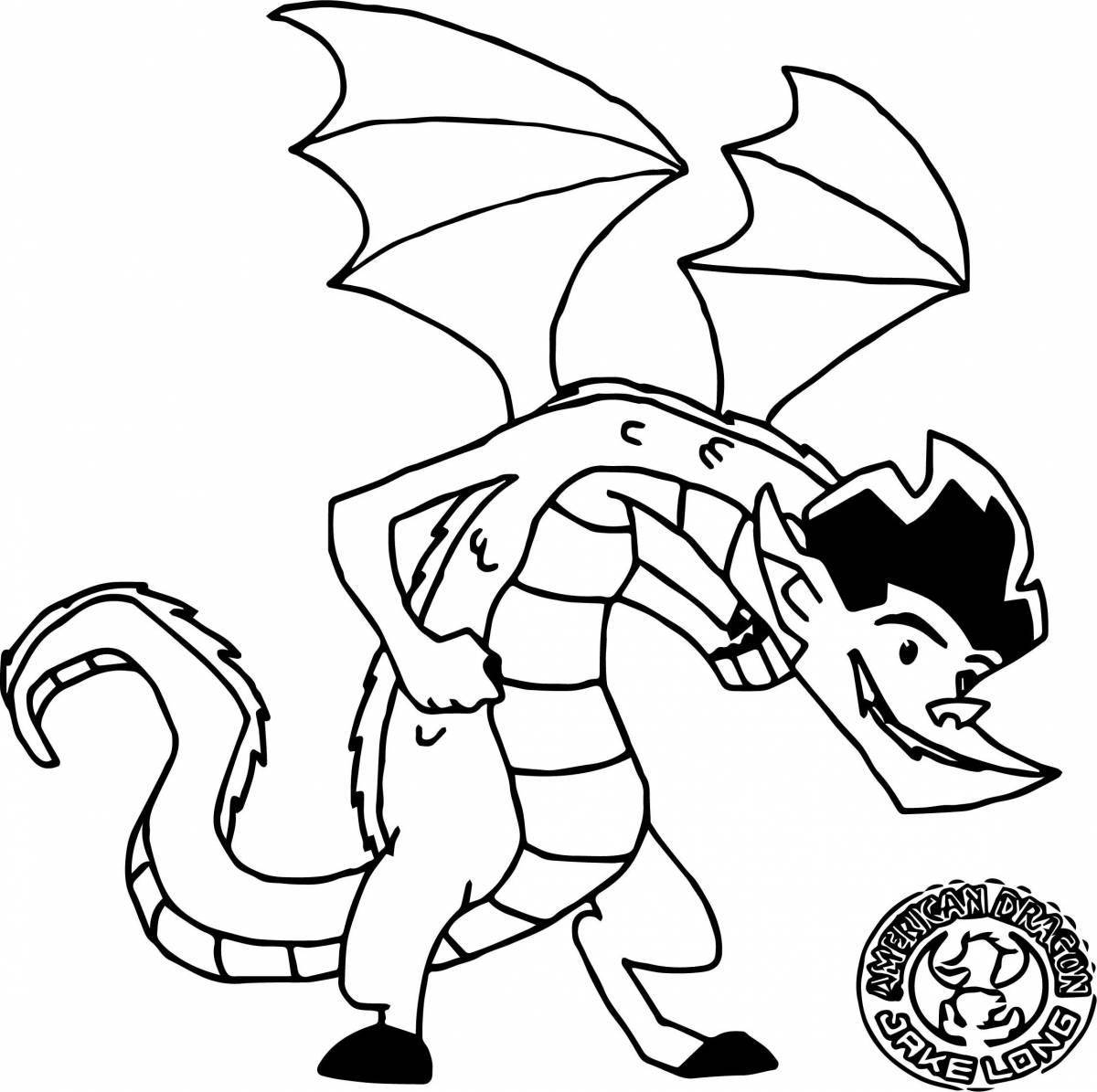 Rampant American Dragon coloring page