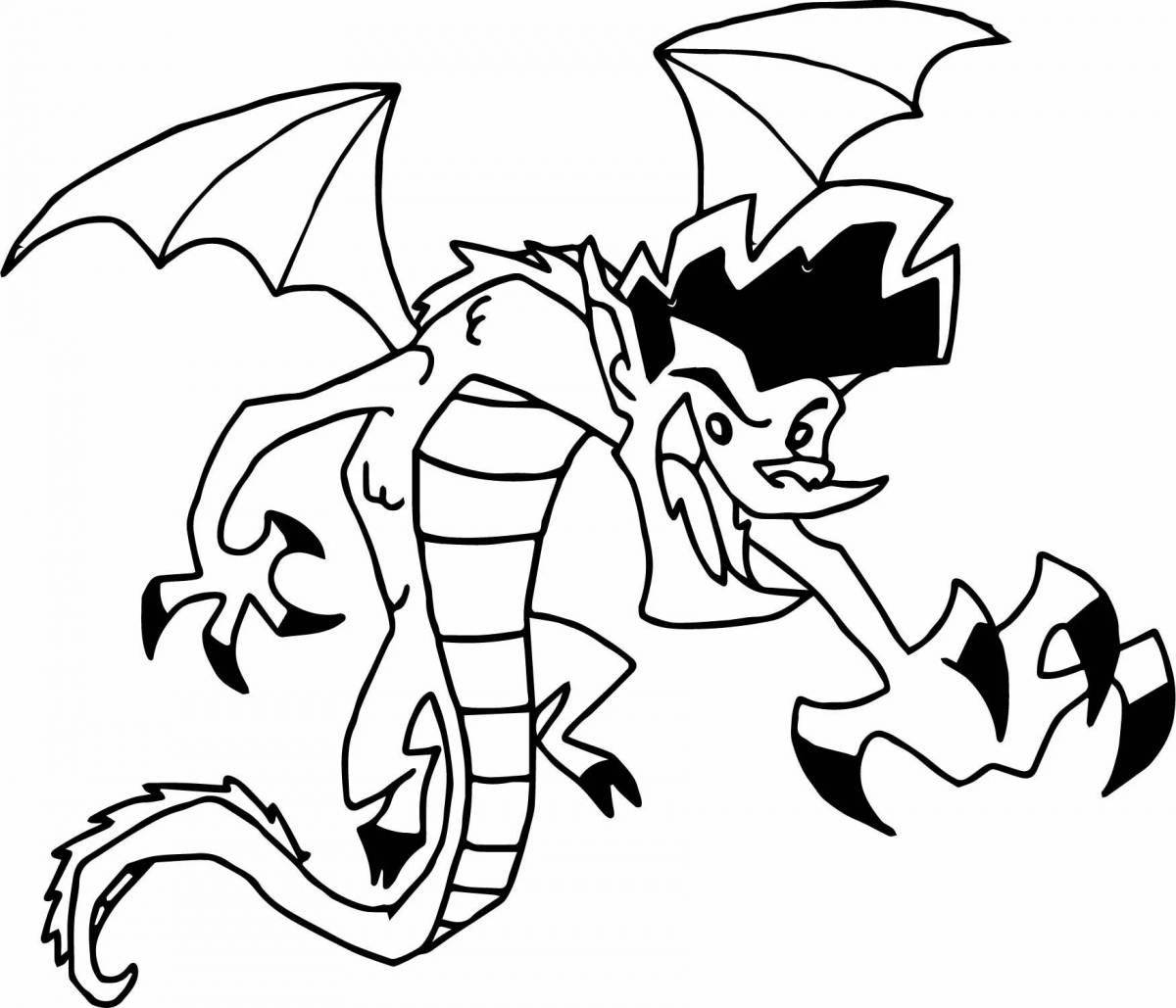 A brightly colored american dragon coloring page