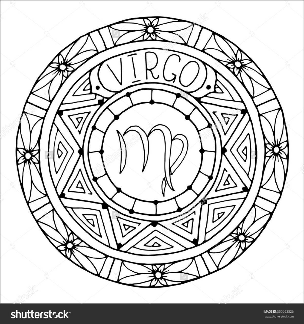 Shiny dark zodiac coloring book