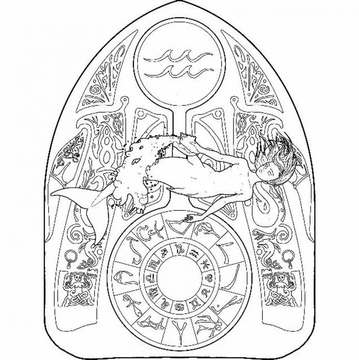 Luminous coloring book dark zodiac