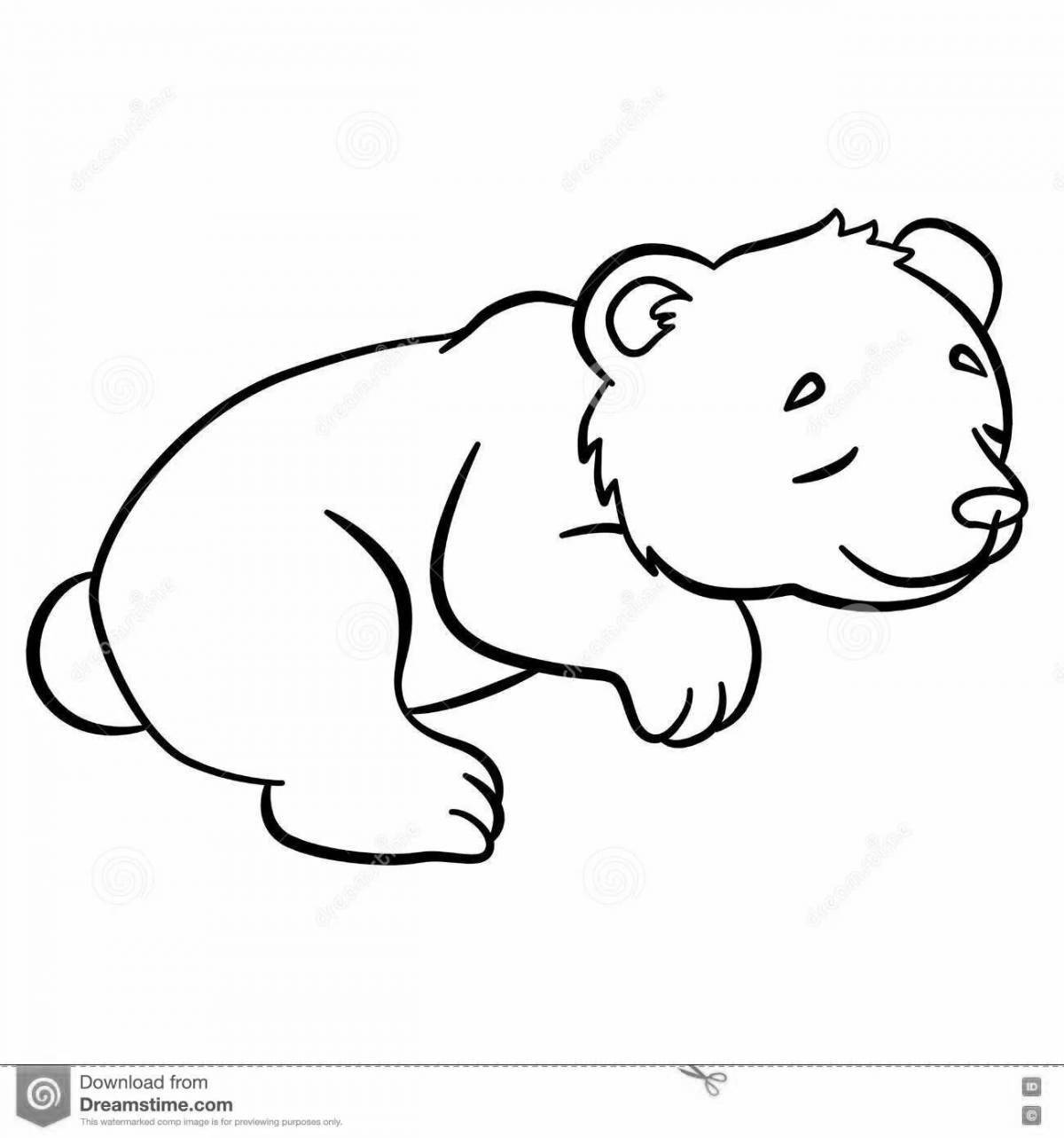 Snuggly coloring page sleeping bear