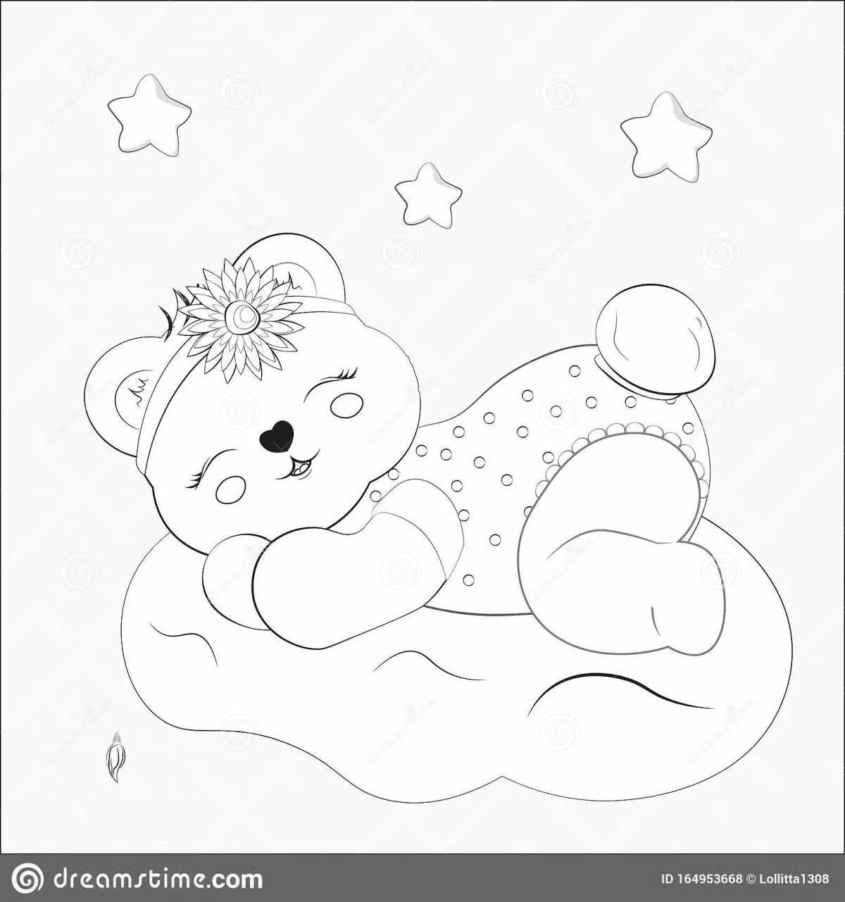 Дремлющая раскраска спящий медведь