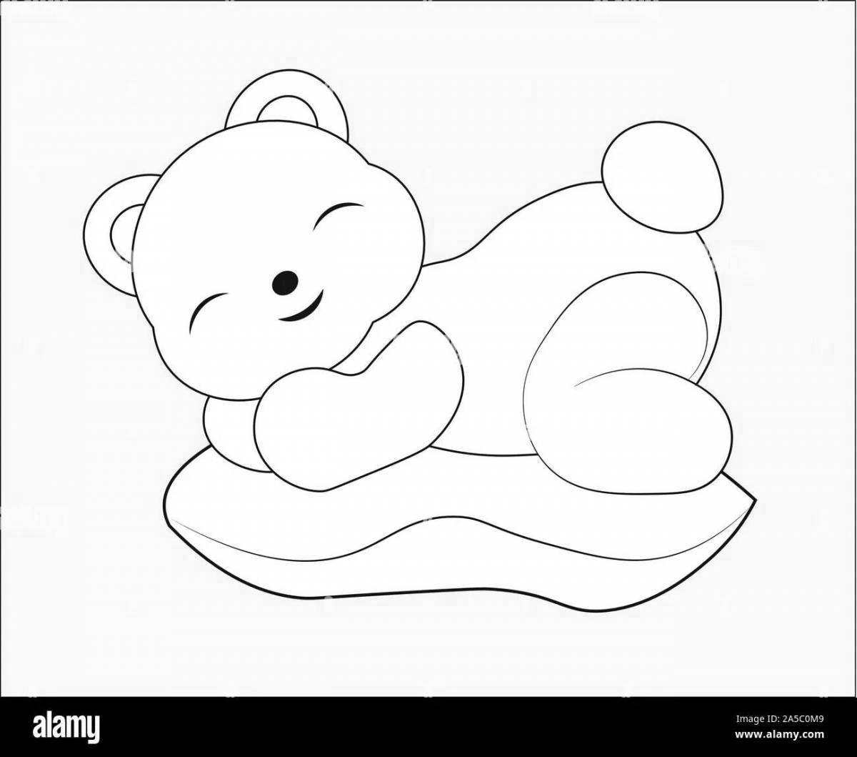 Relaxed sleeping bear coloring book