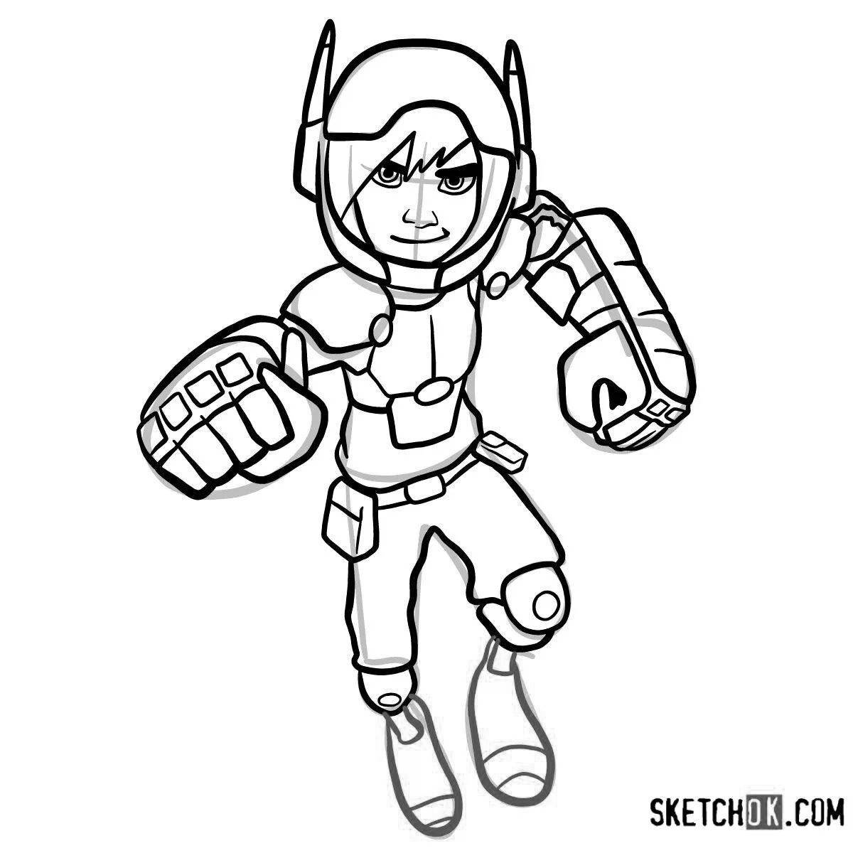 Bright coloring page hero