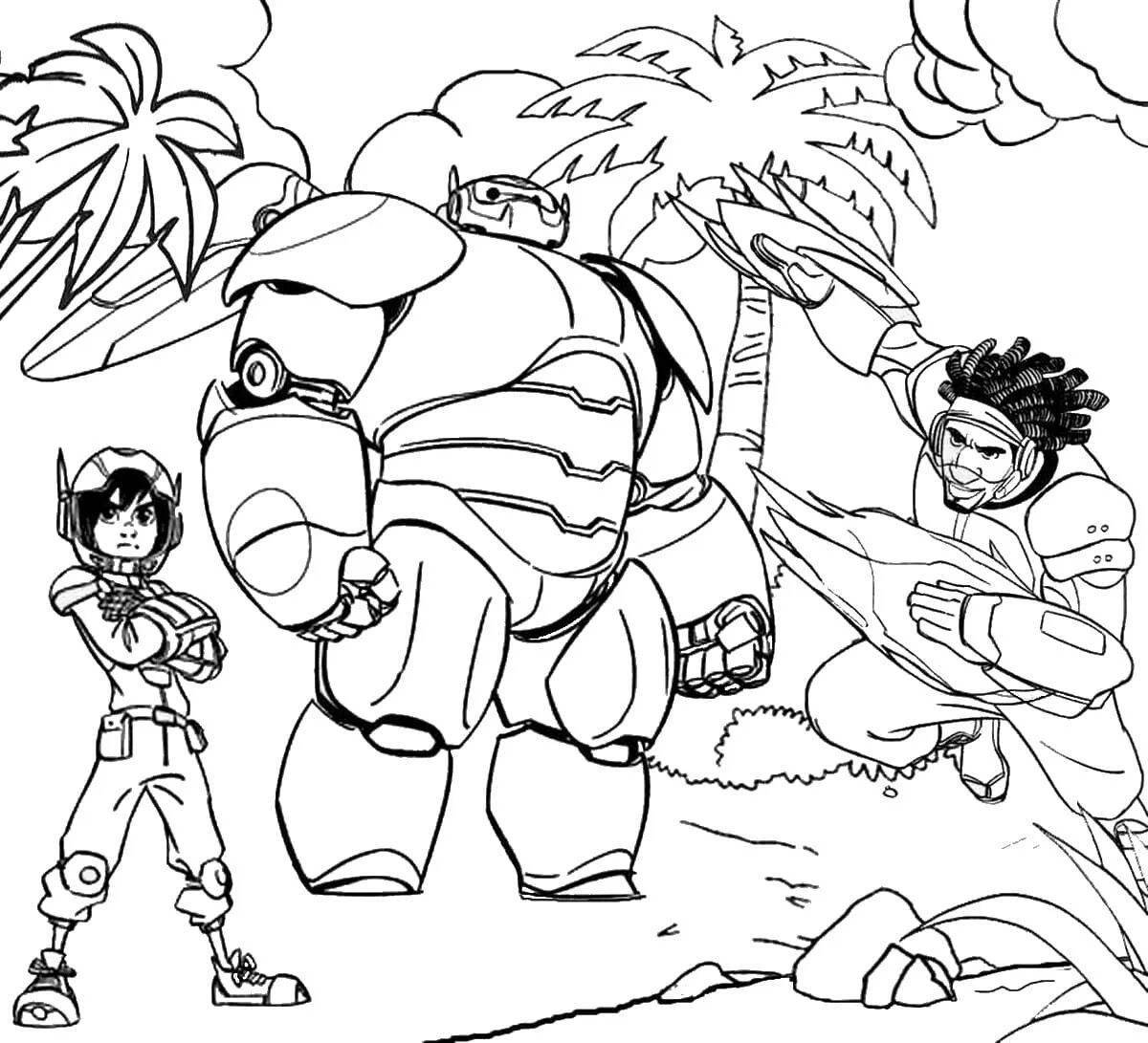 Amazing hero coloring page