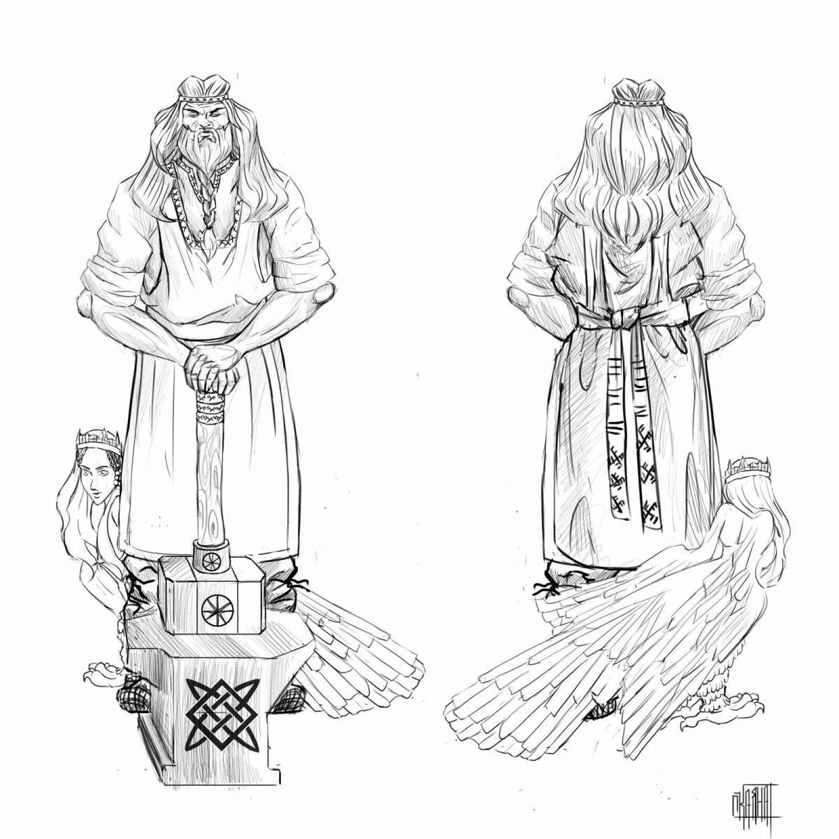 Brilliant coloring of Slavic gods