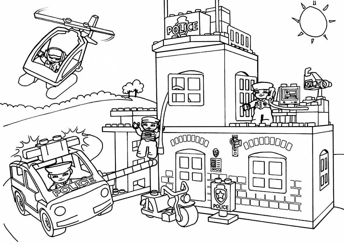 Fairy fire station coloring page