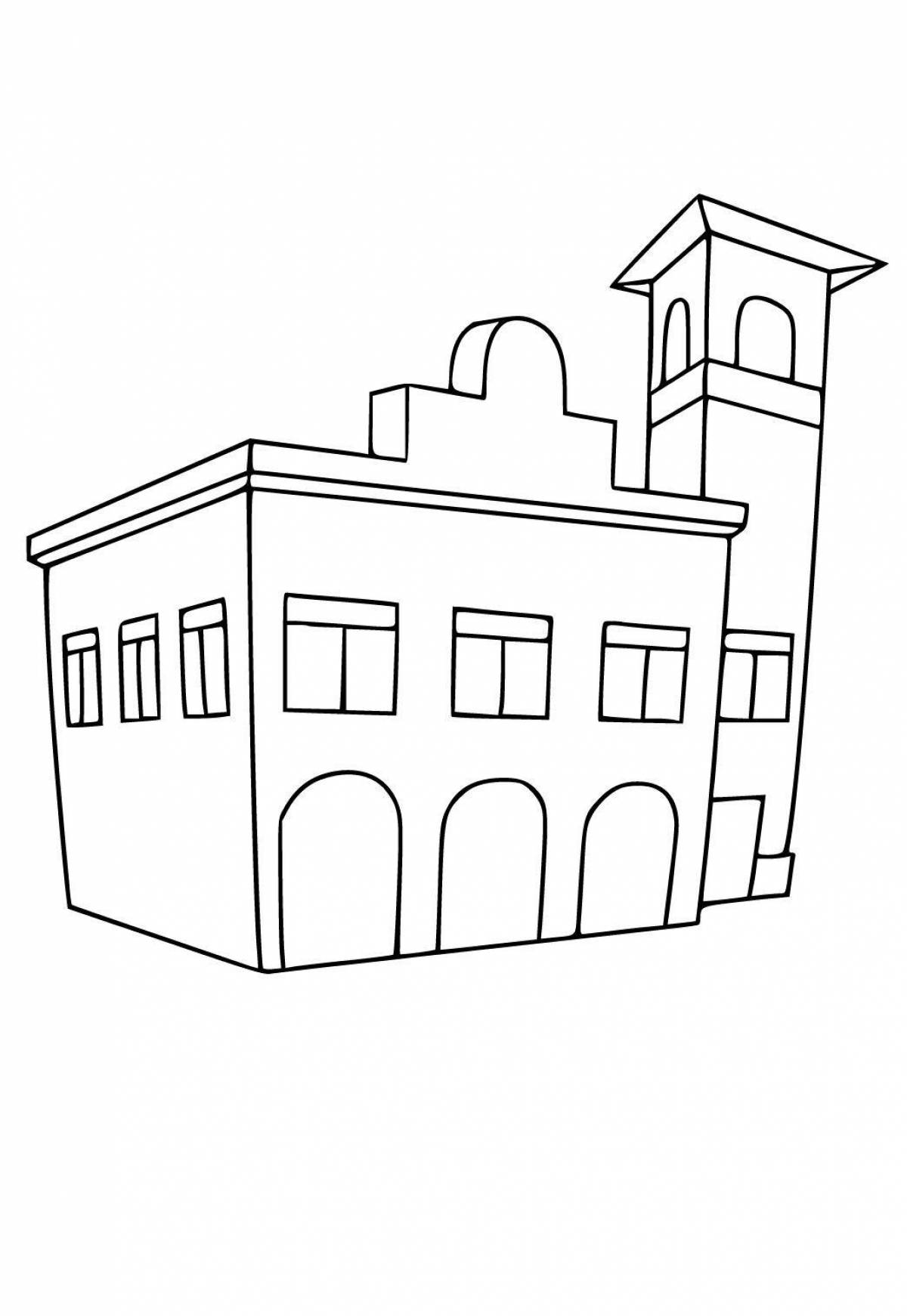 Great fire station coloring page