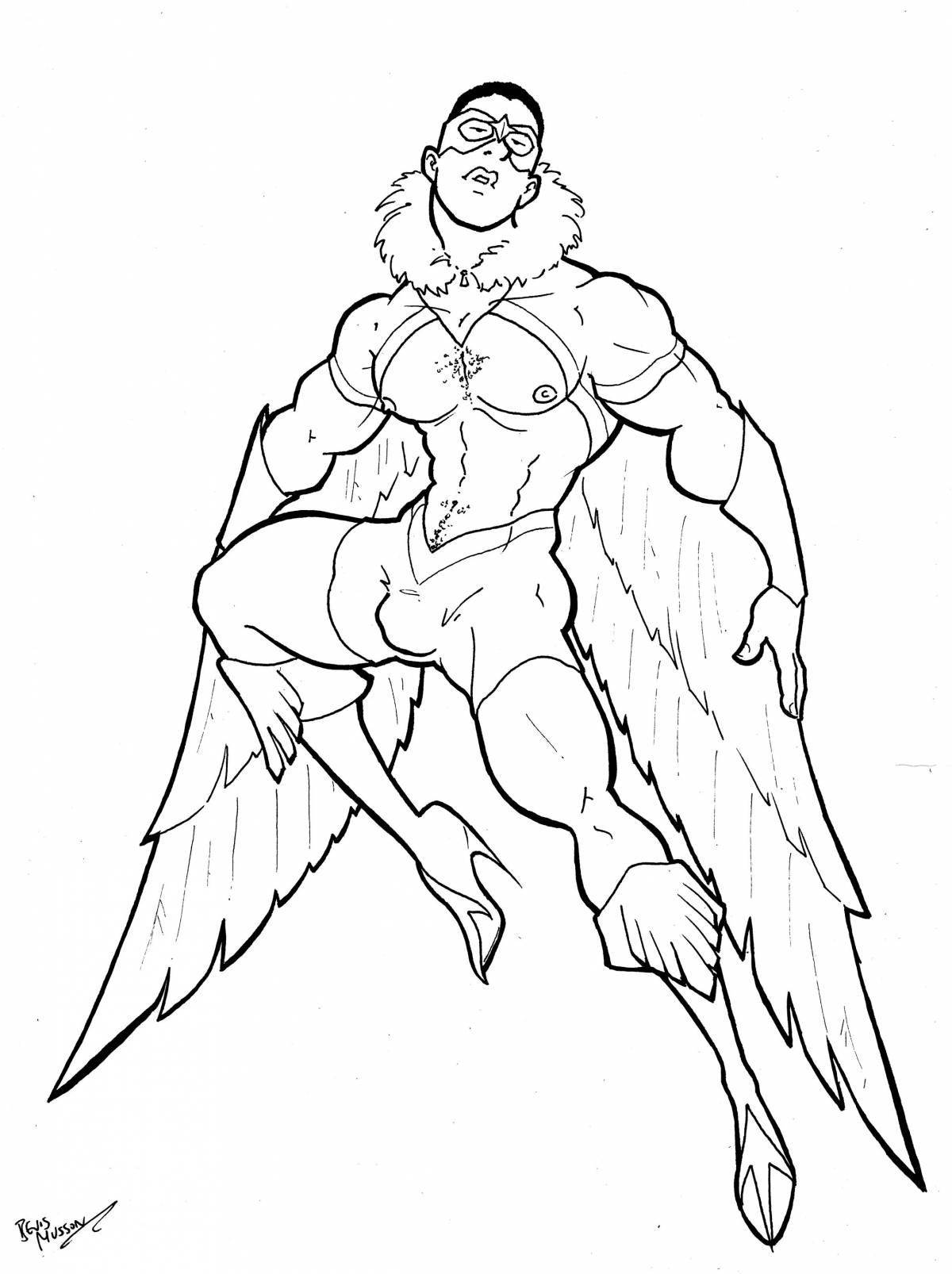 Majestic marvel falcon coloring page