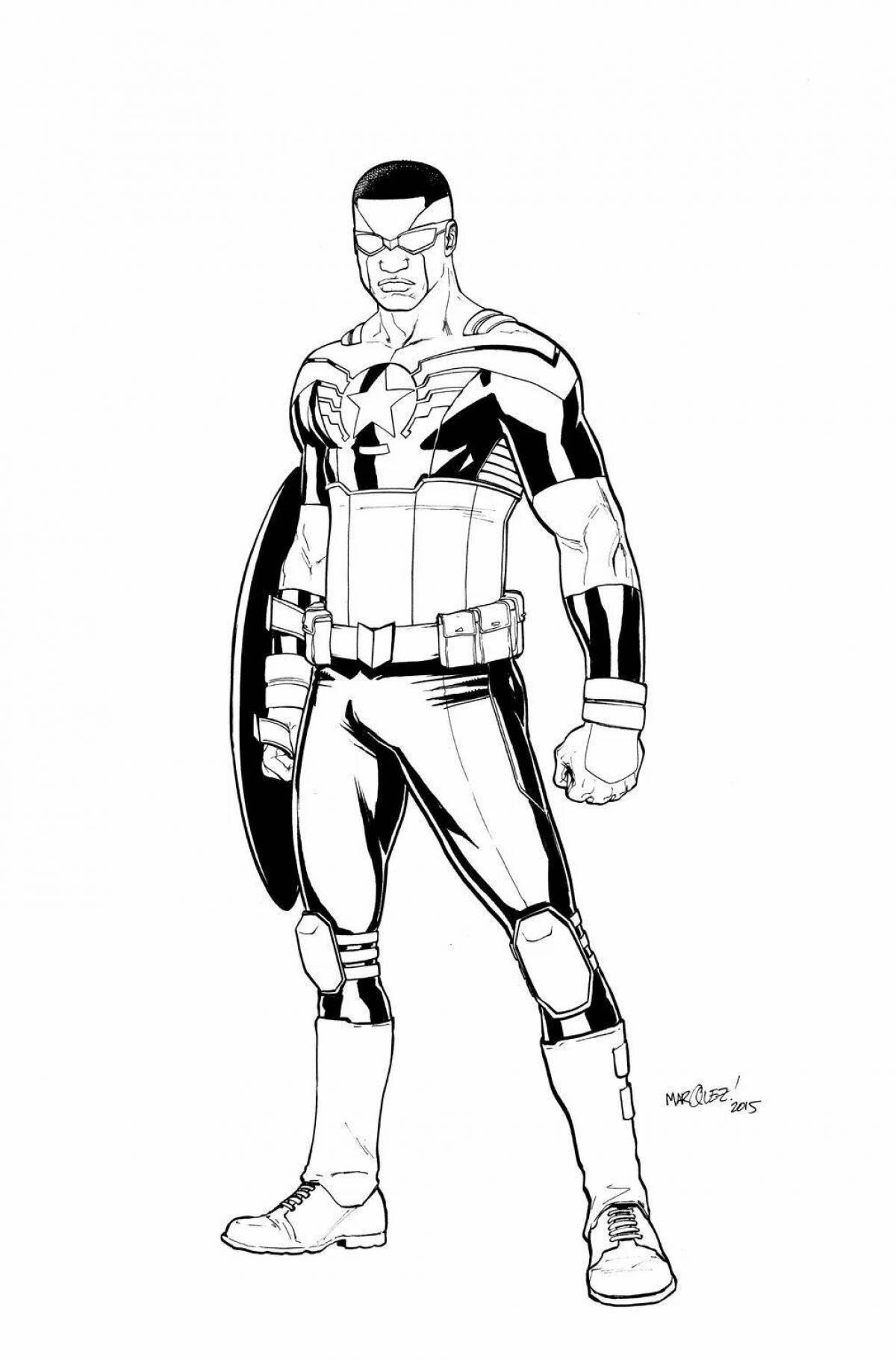 Brilliantly colored marvel falcon coloring page