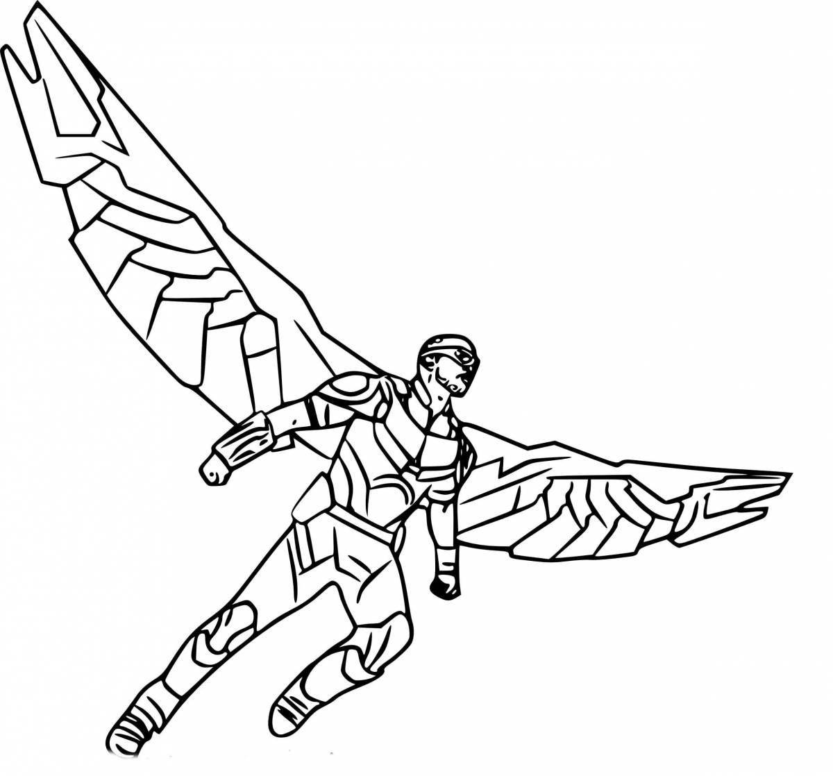 Amazing marvel falcon coloring page