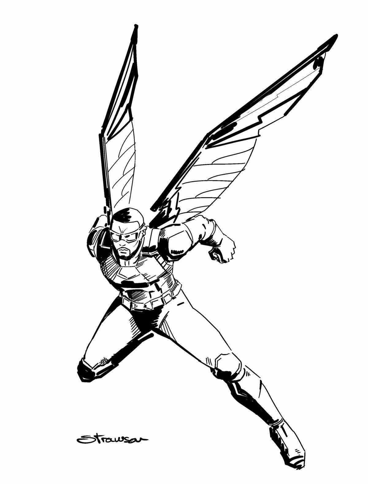 Great marvel falcon coloring page
