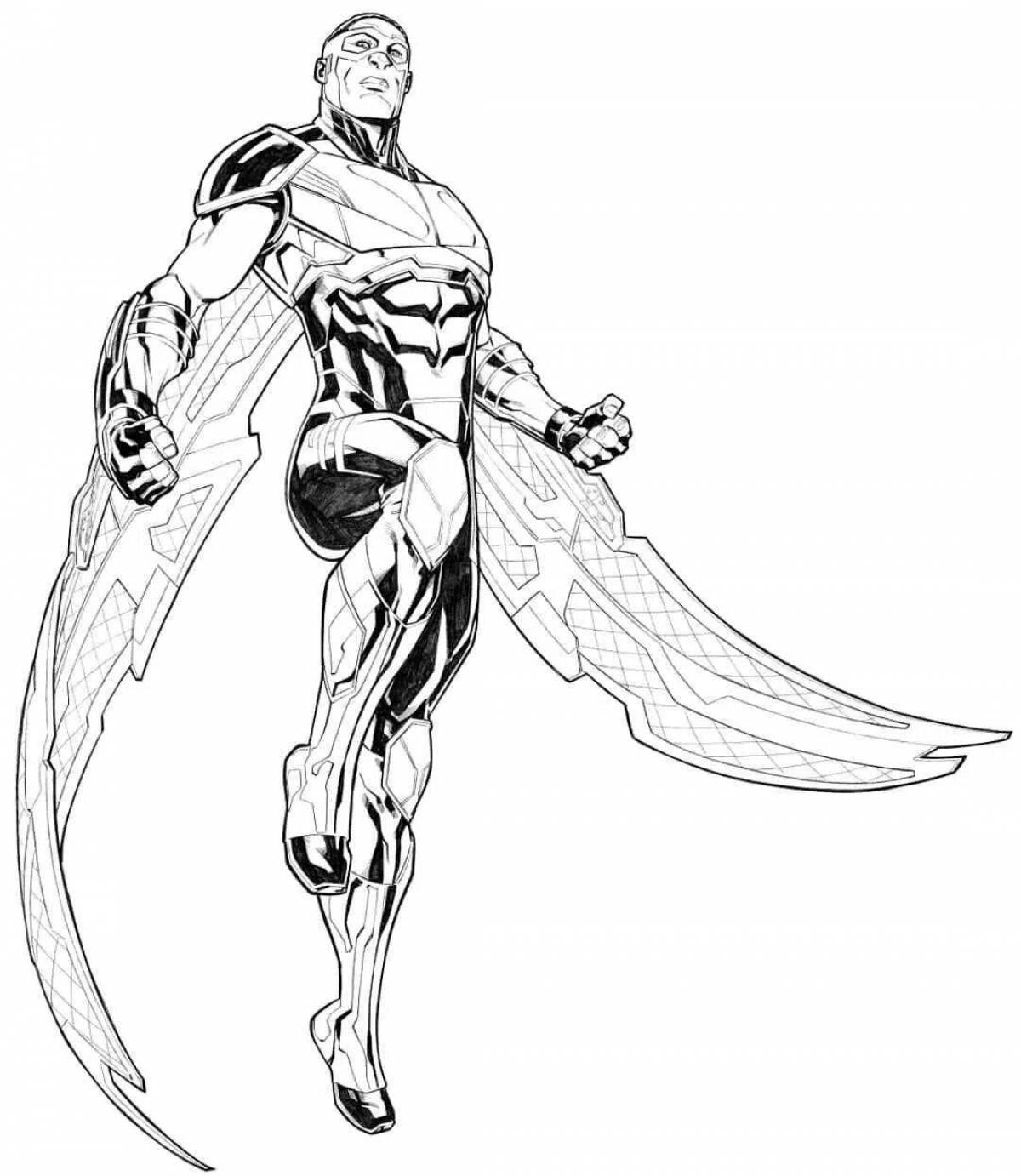 Marvel falcon coloring page