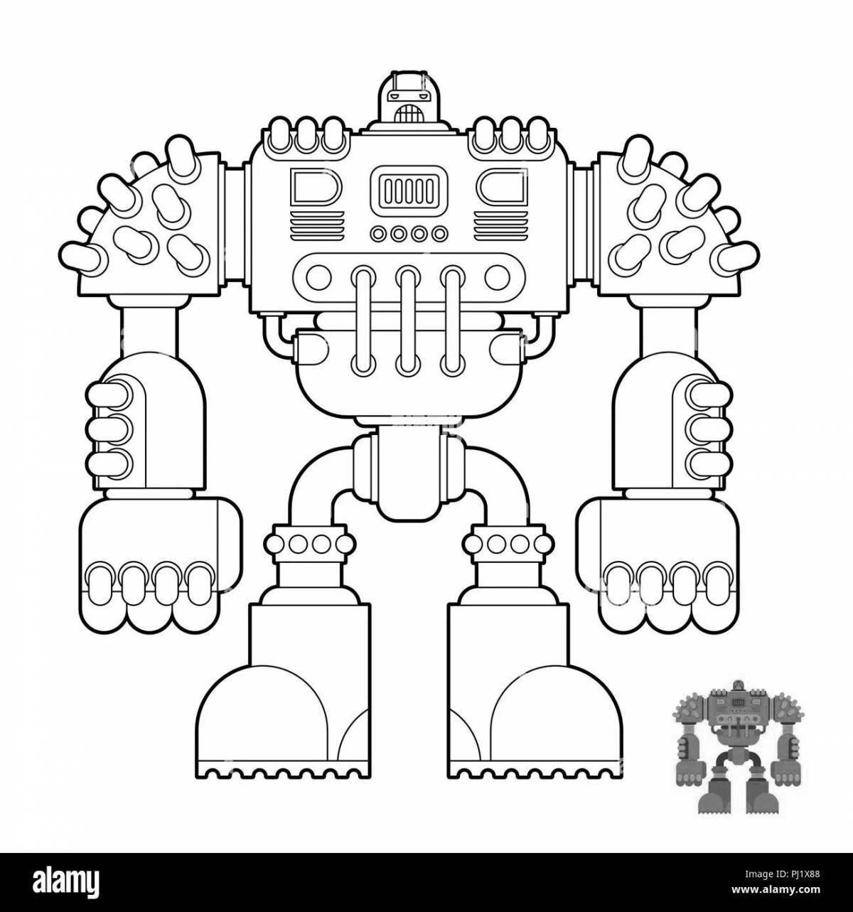 Coloring page gorgeous robot with siren head