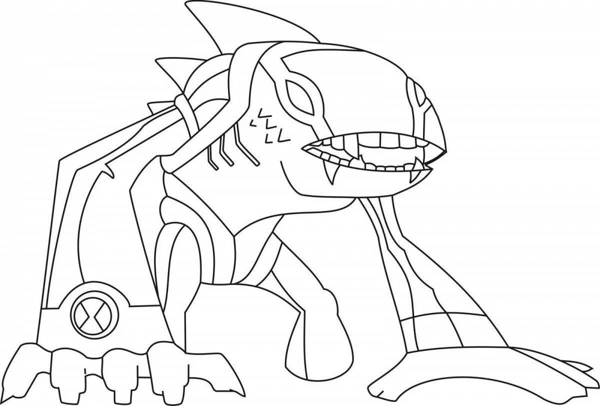 Coloring page elegant robot with siren head