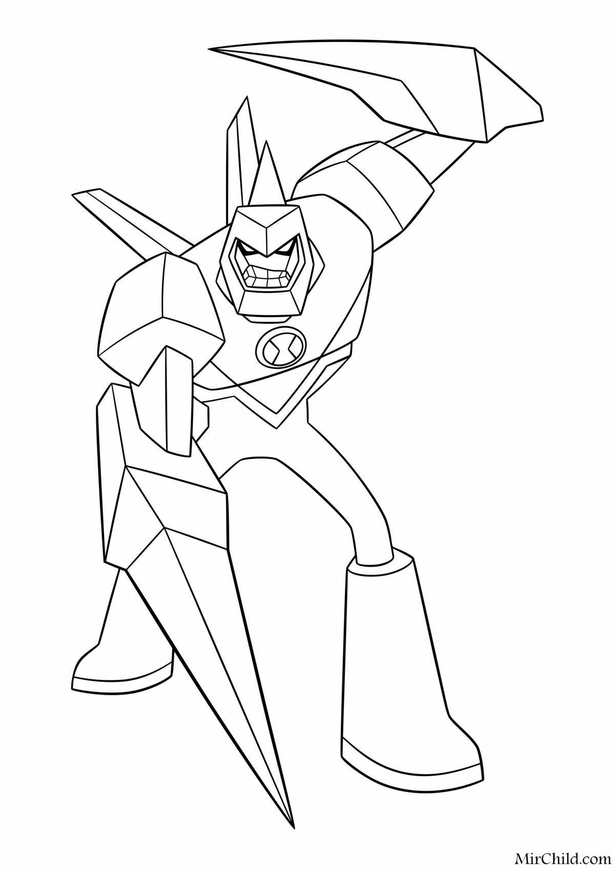 Impressive siren head robot coloring page