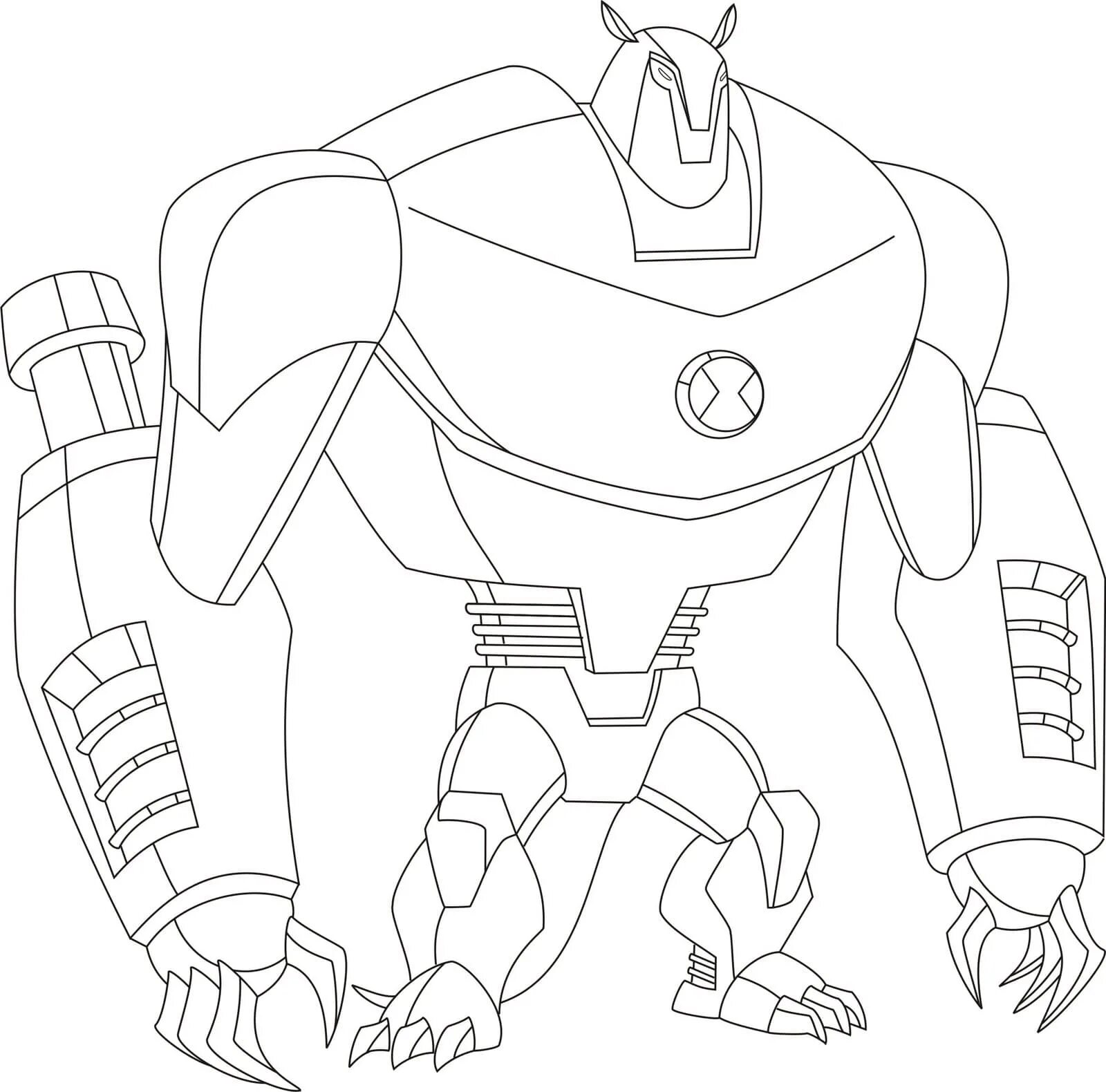 Coloring page famous robot with siren head