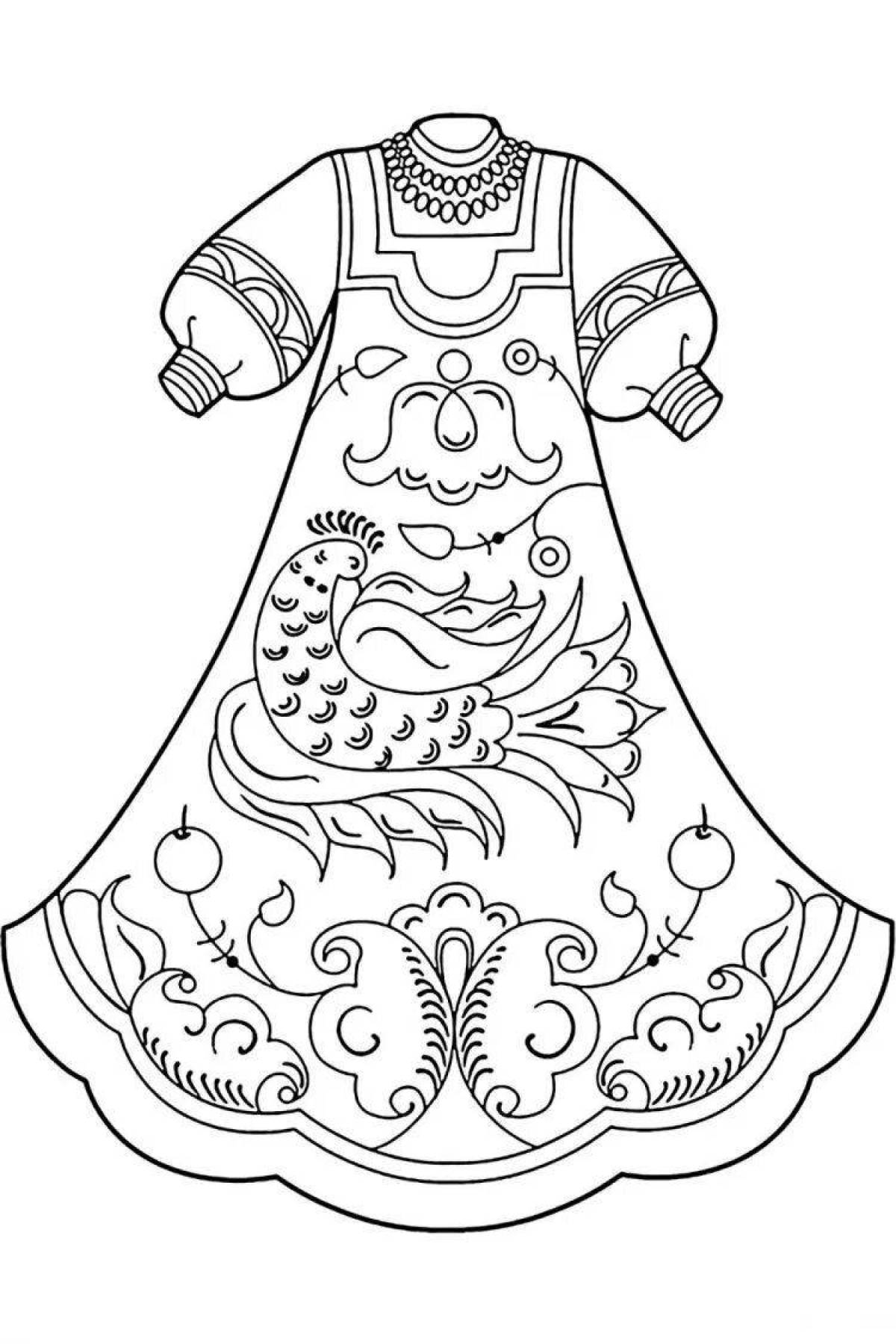 Colouring awesome Russian sundress