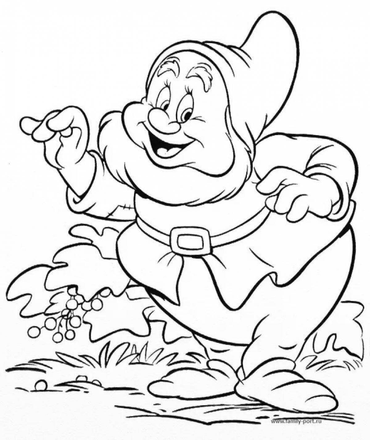 Seven Dwarfs holiday coloring page