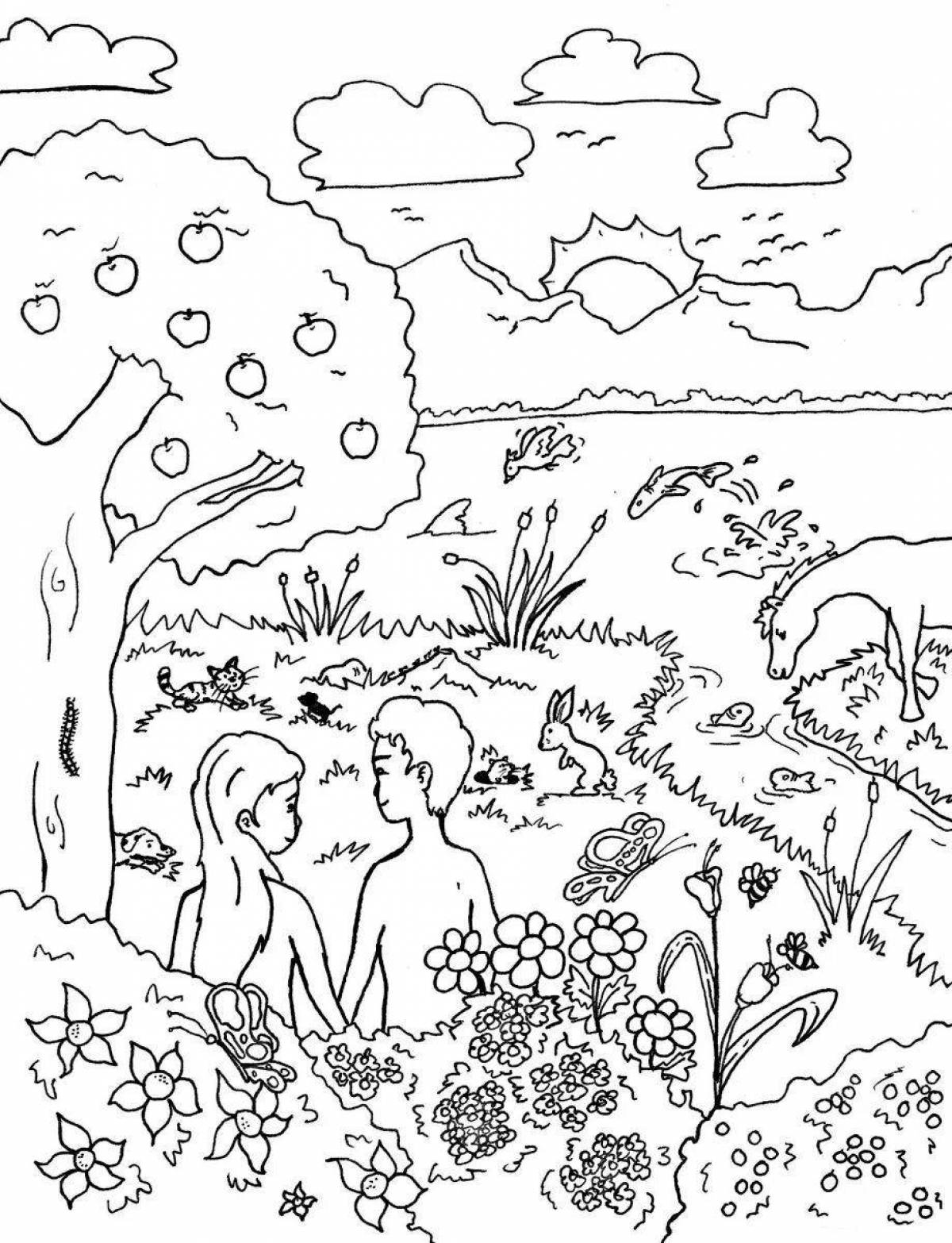 Coloring page magnificent creation of the world
