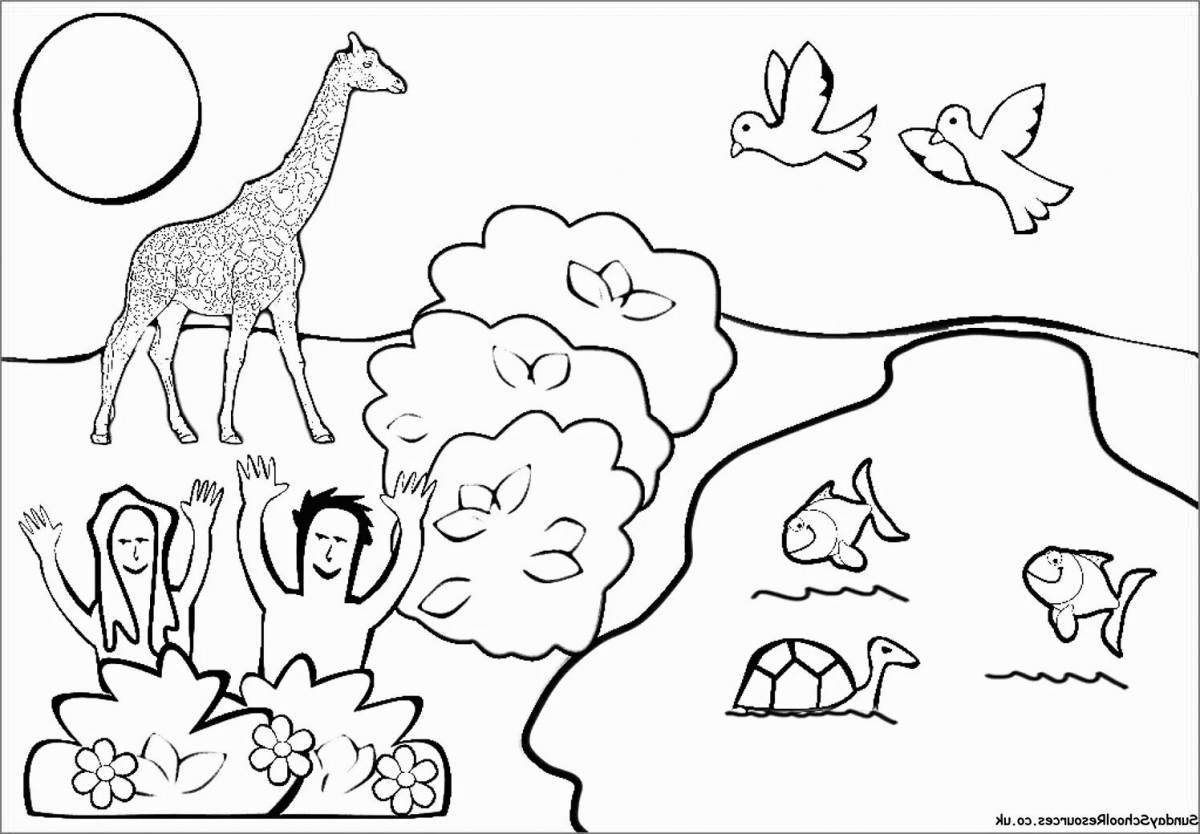 Coloring page magnificent creation of the world