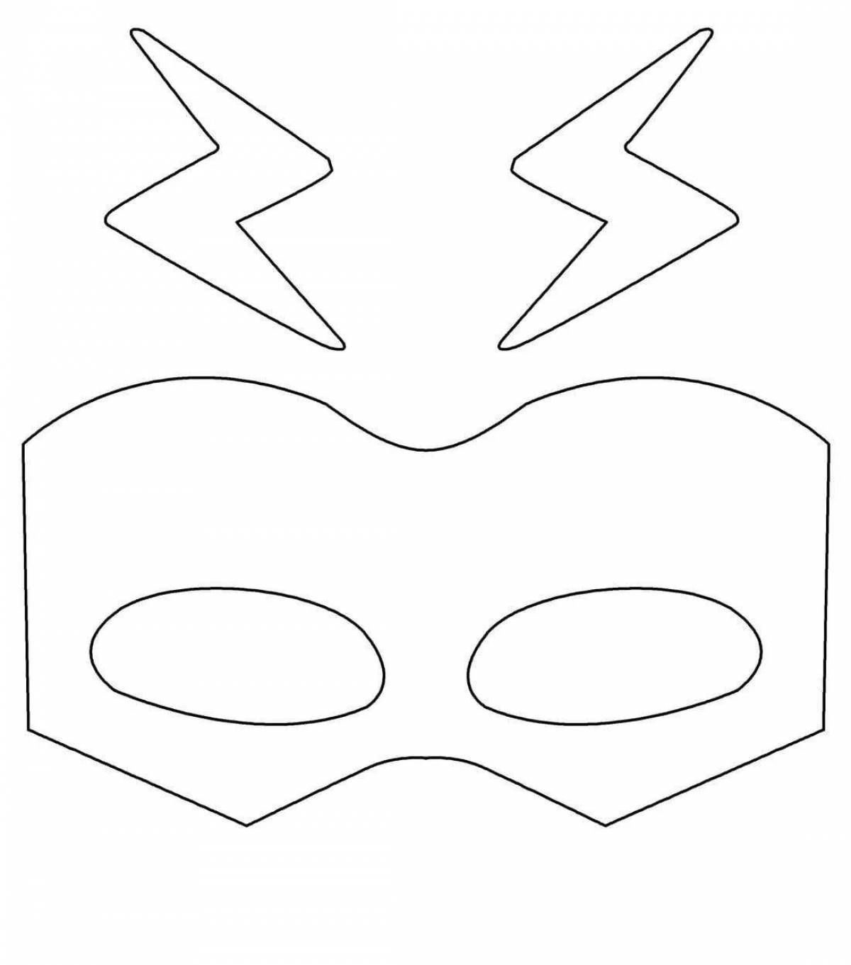 Раскраска яркая маска супергероя