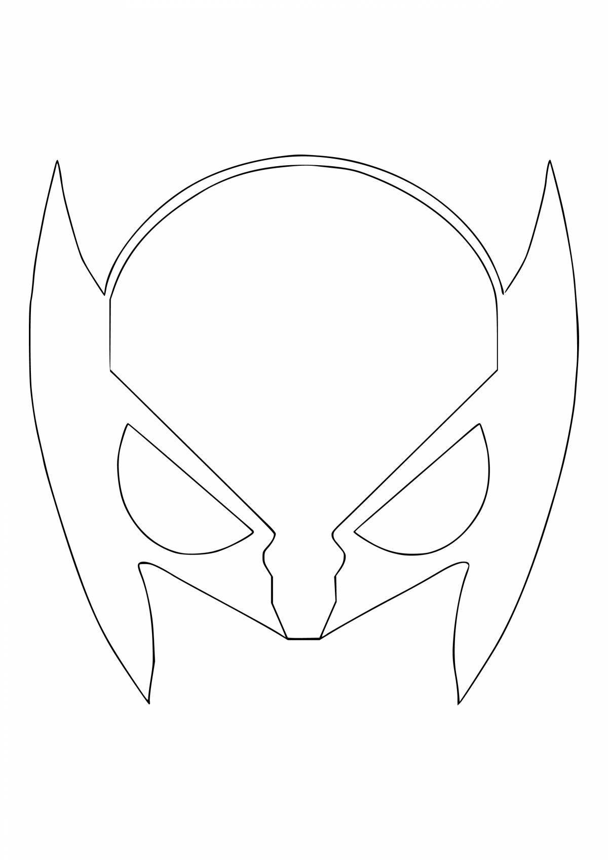 Superhero mask coloring page