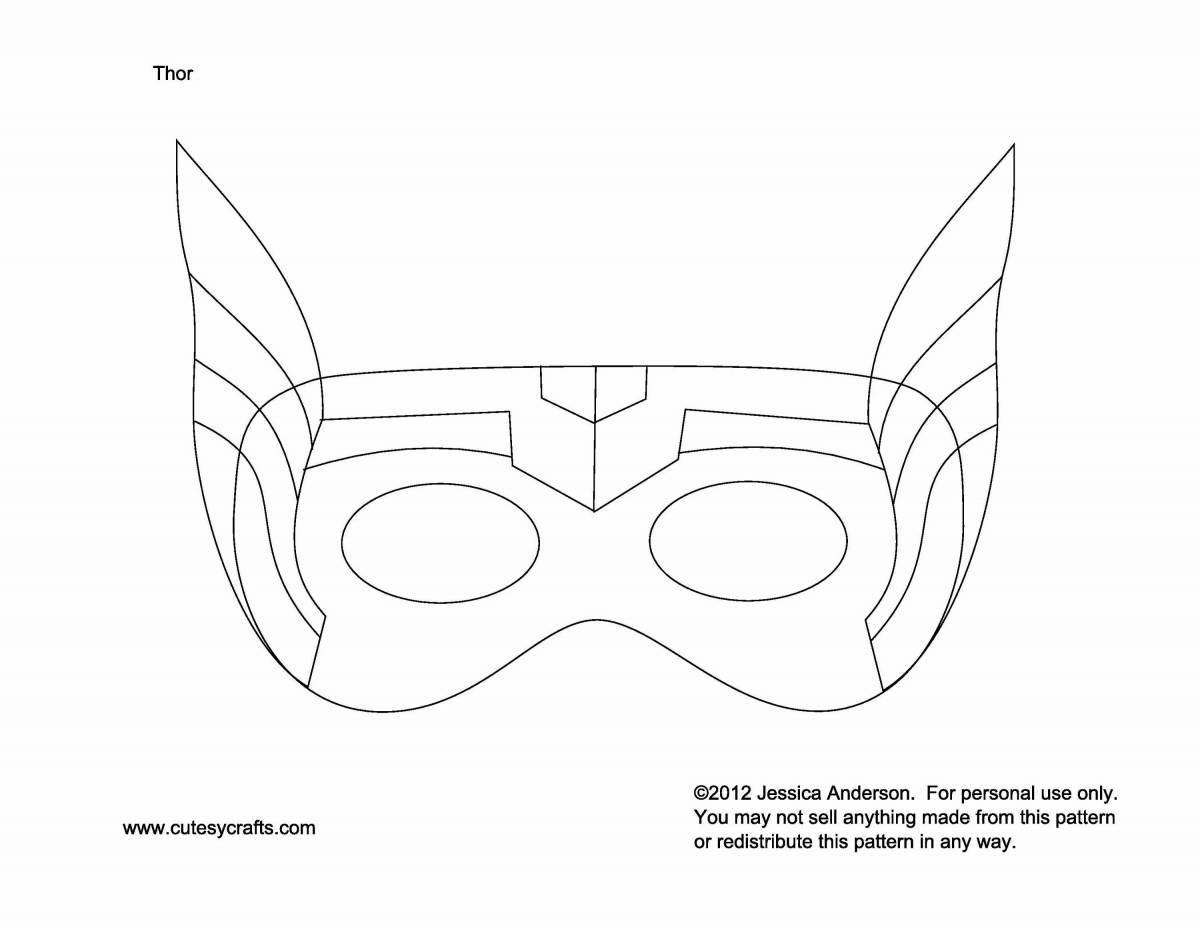 Dazzling superhero mask coloring page