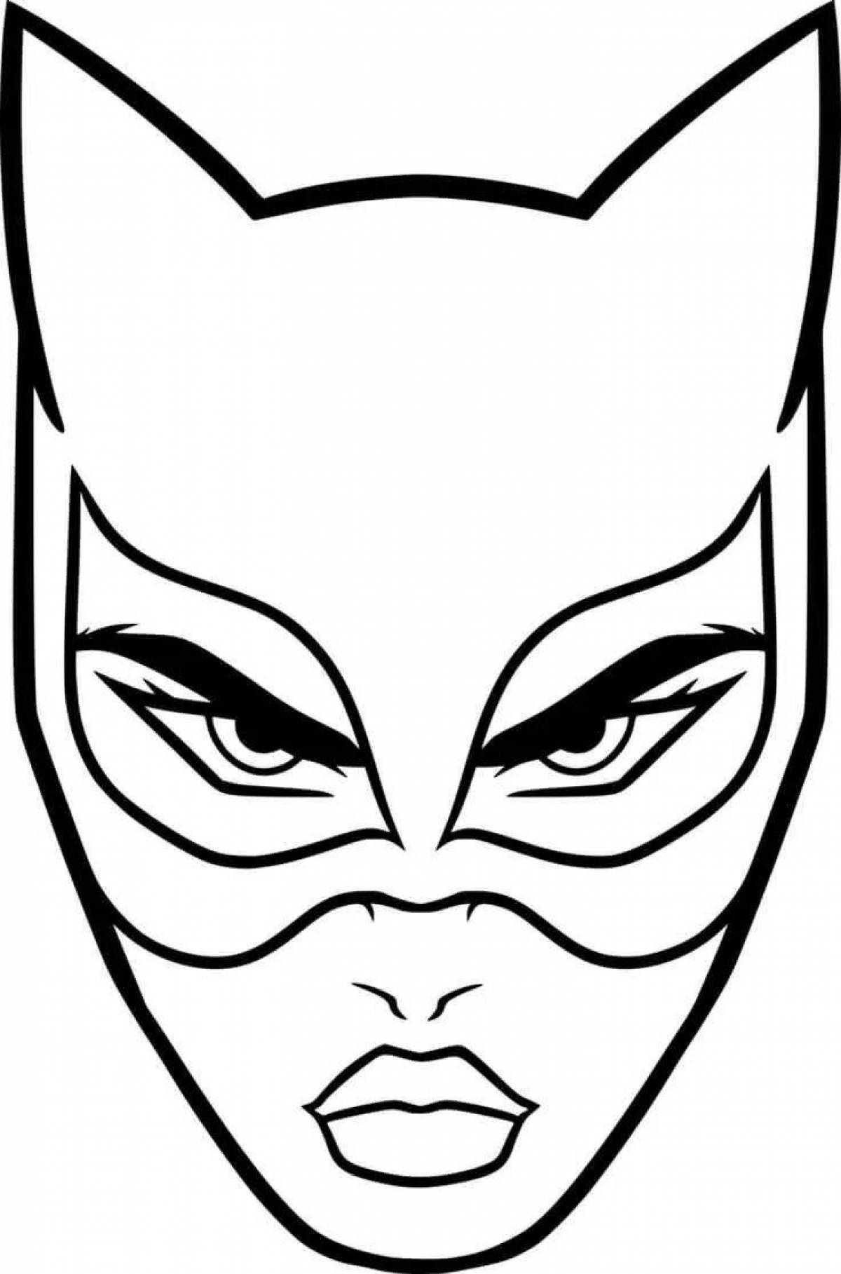 Majestic superhero mask coloring page