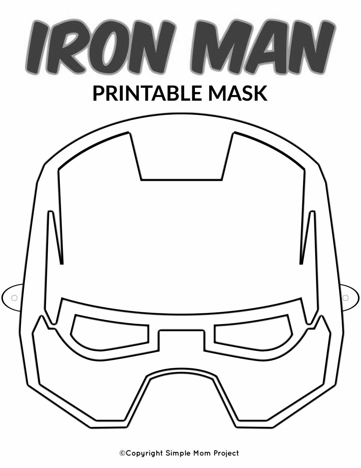 Раскраска славная маска супергероя
