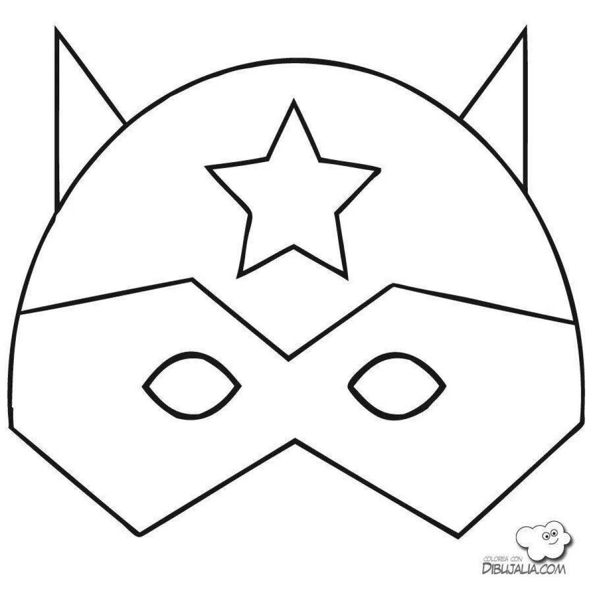 Great superhero mask coloring page