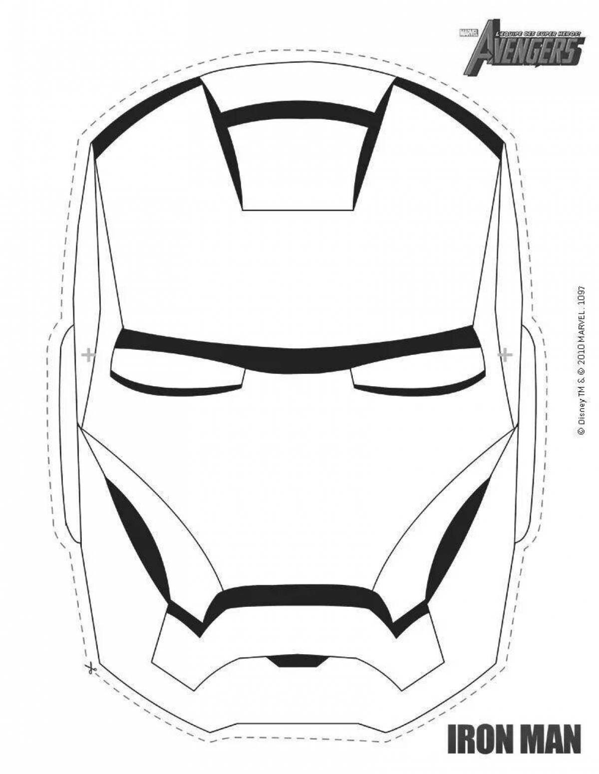 Stylish superhero mask coloring page