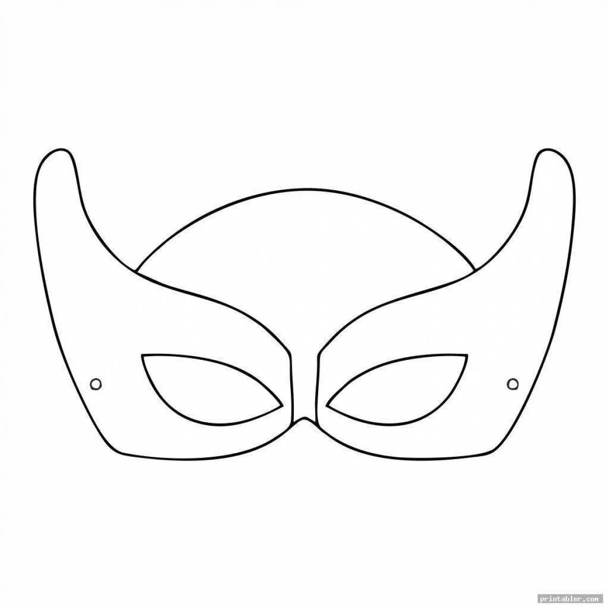 Раскраска изящная маска супергероя