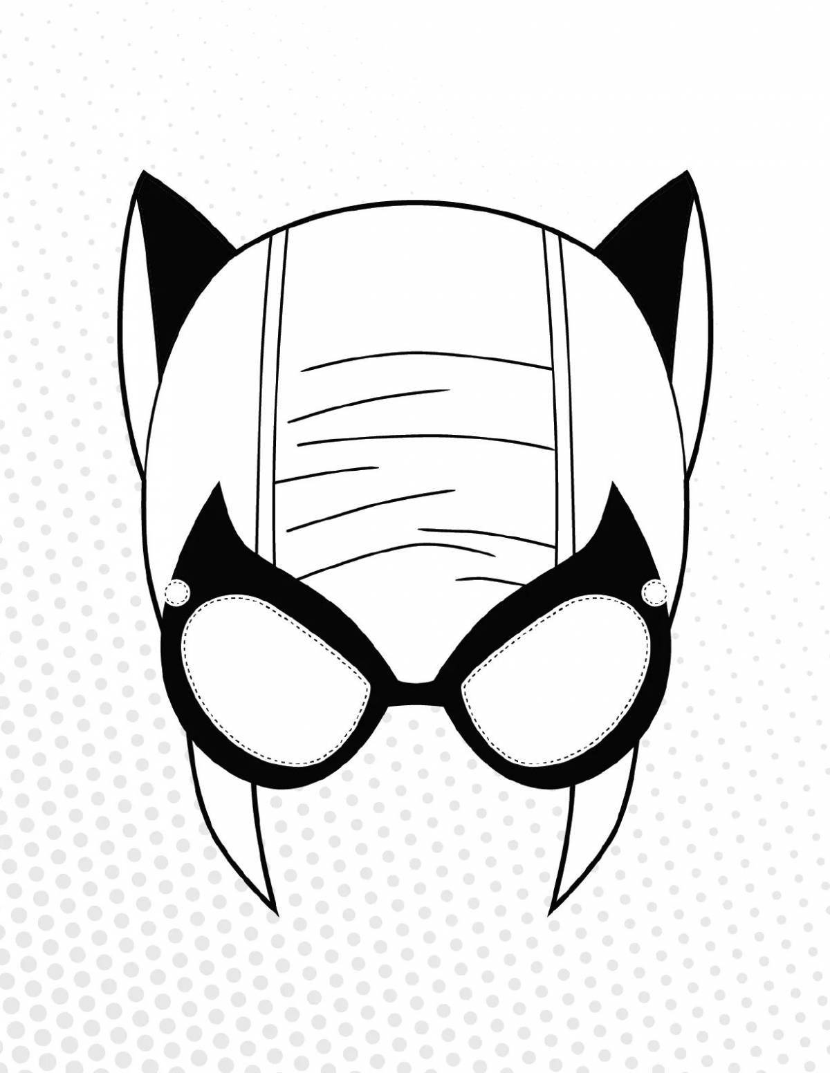 Charming superhero mask coloring page