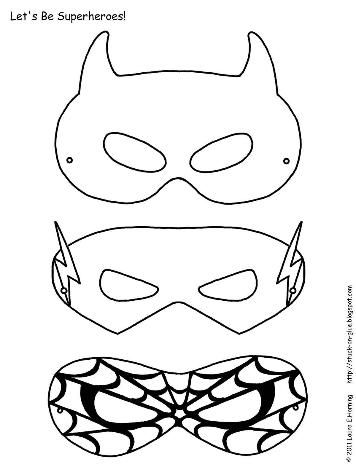 Coloring page adorable superhero mask