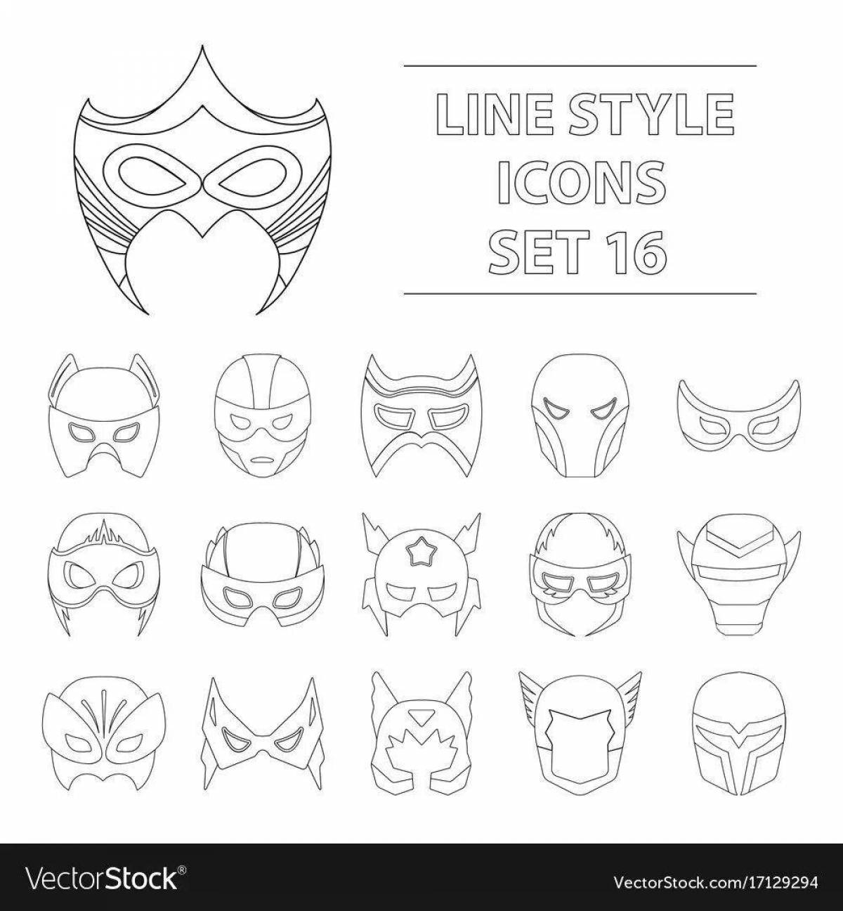 Coloring page mesmerizing superhero mask