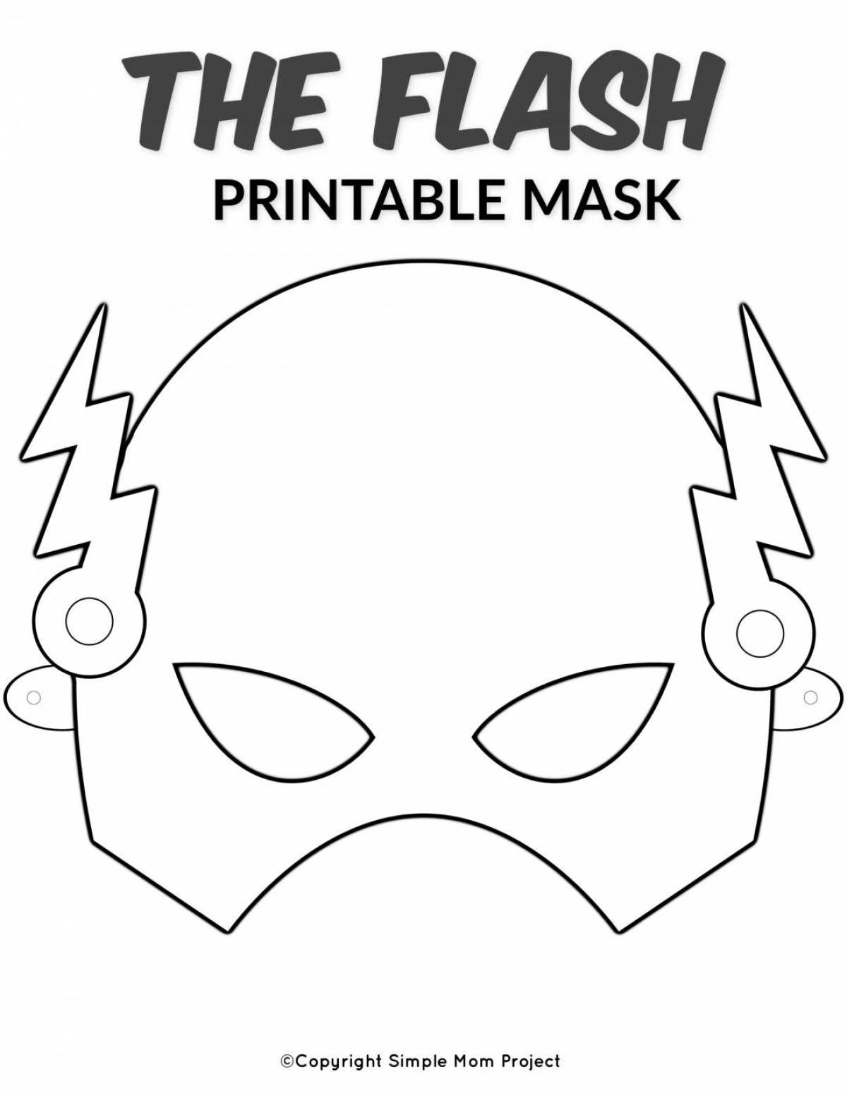 Coloring page magical superhero mask