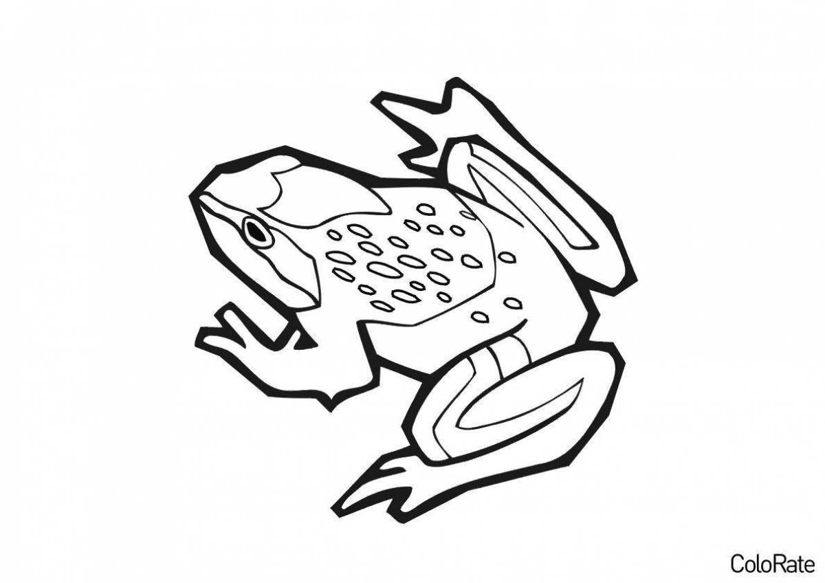 Glittering frog coloring page