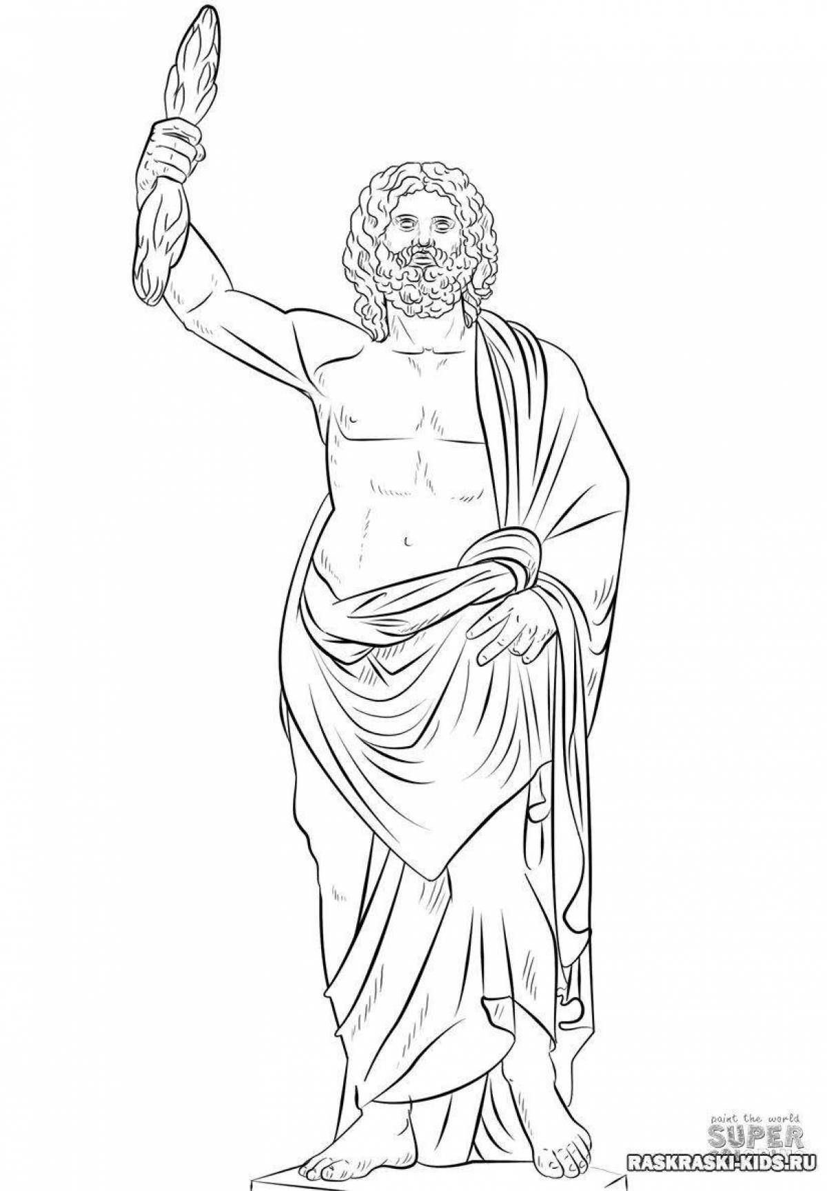 Greek gods majestic coloring pages