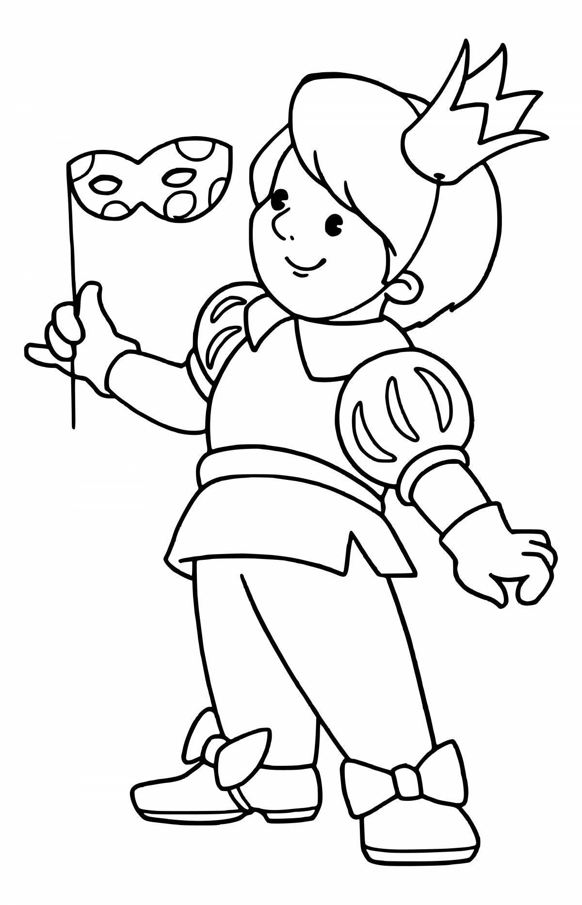 Coloring page funny carnival costume