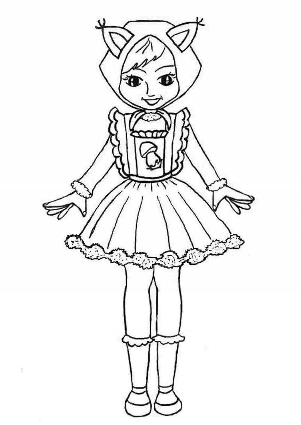 Charming carnival costume coloring page