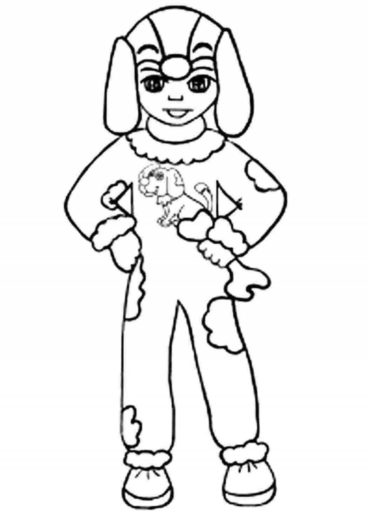 Coloring page shiny carnival costume
