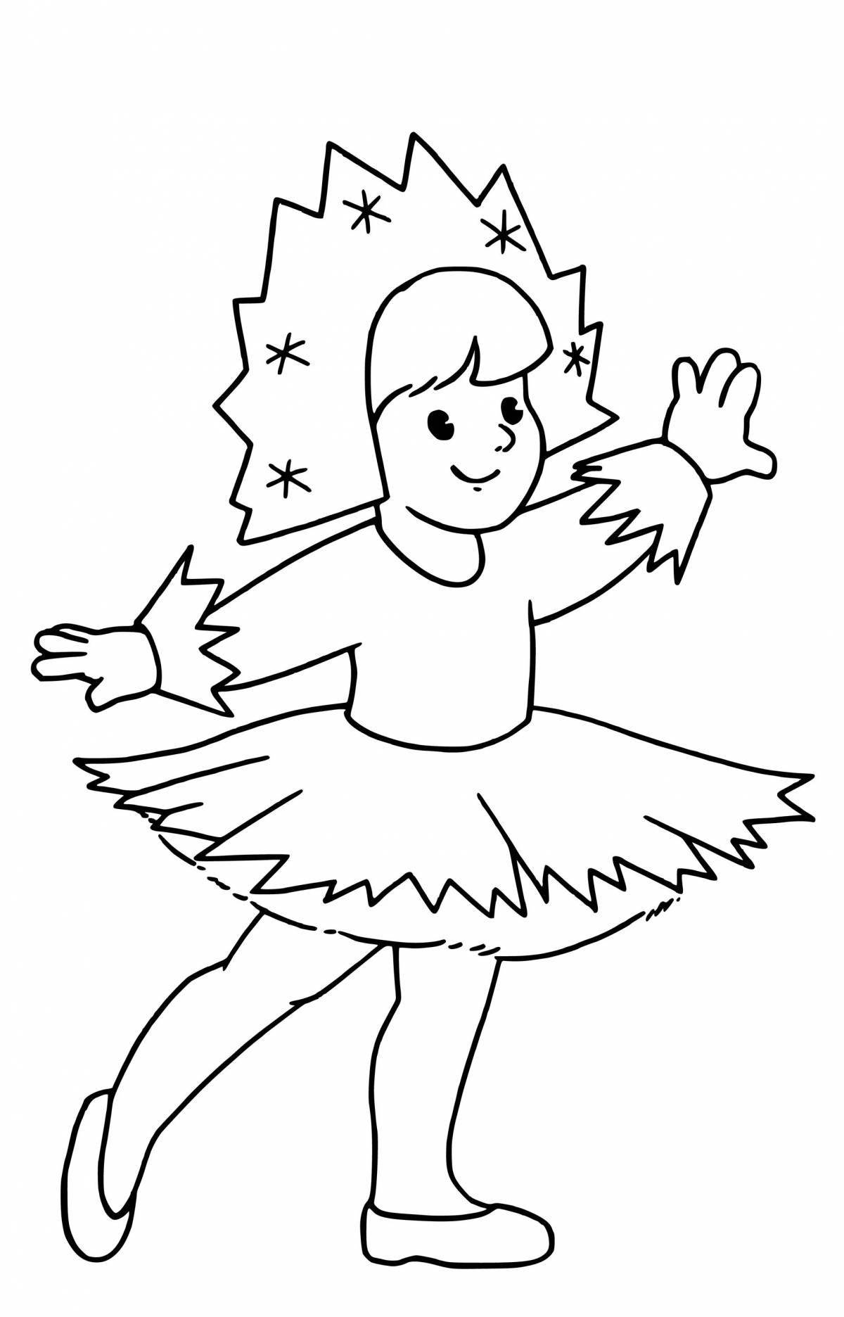 Coloring page gorgeous carnival costume