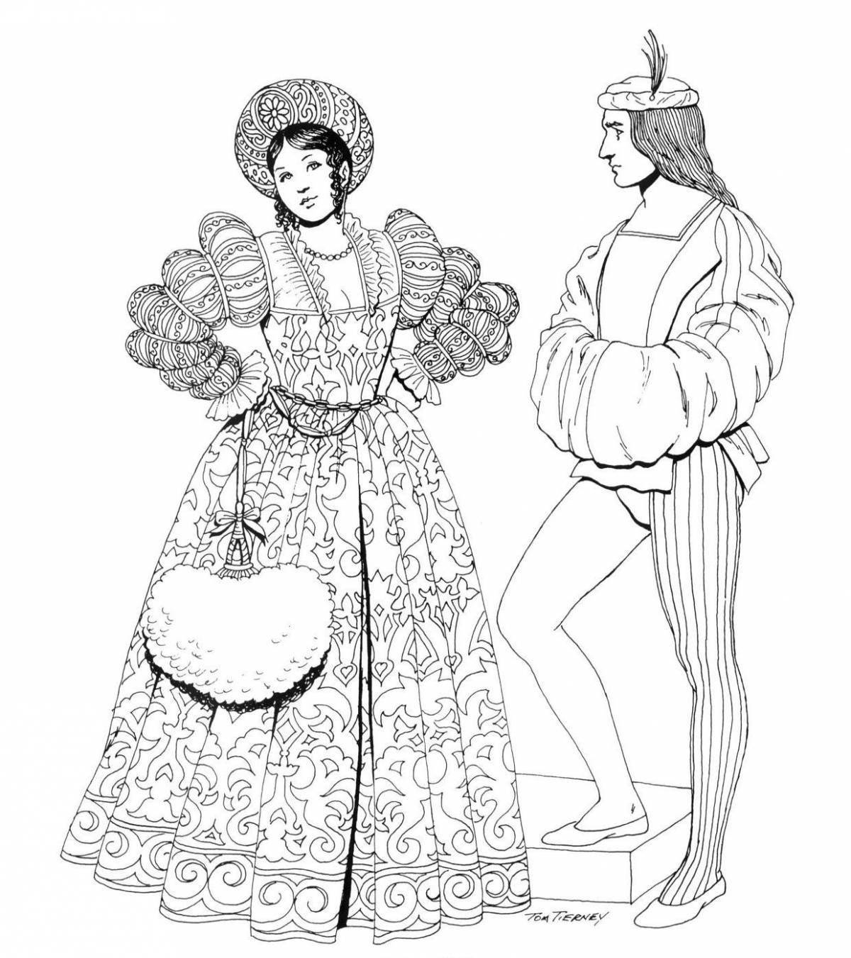 Coloring page dazzling carnival costume