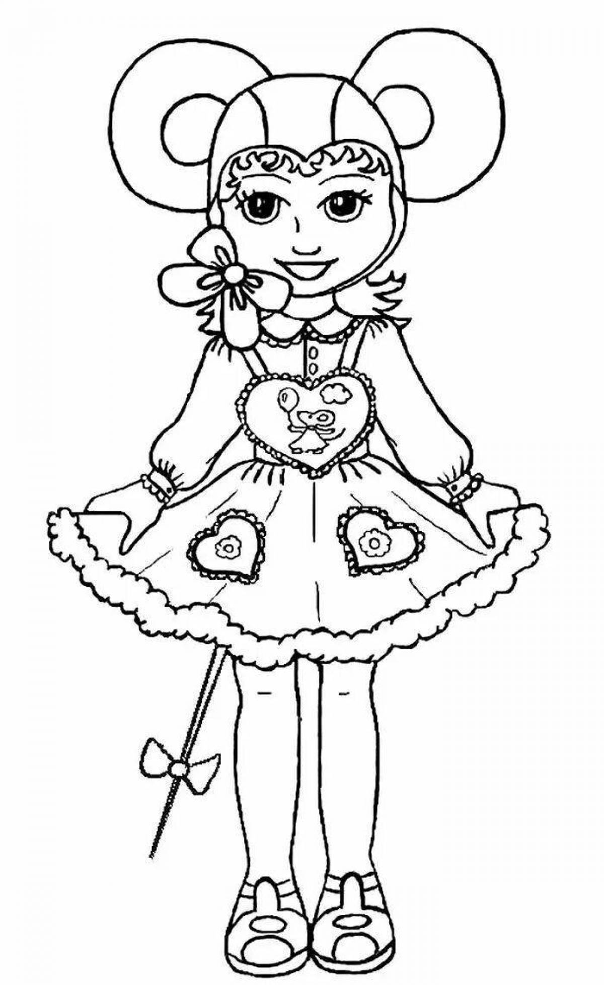 Coloring page shining carnival costume