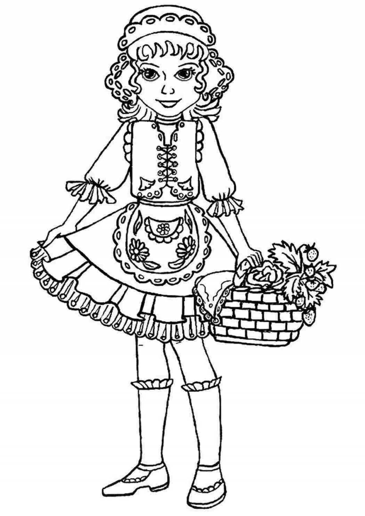 Coloring page exquisite carnival costume