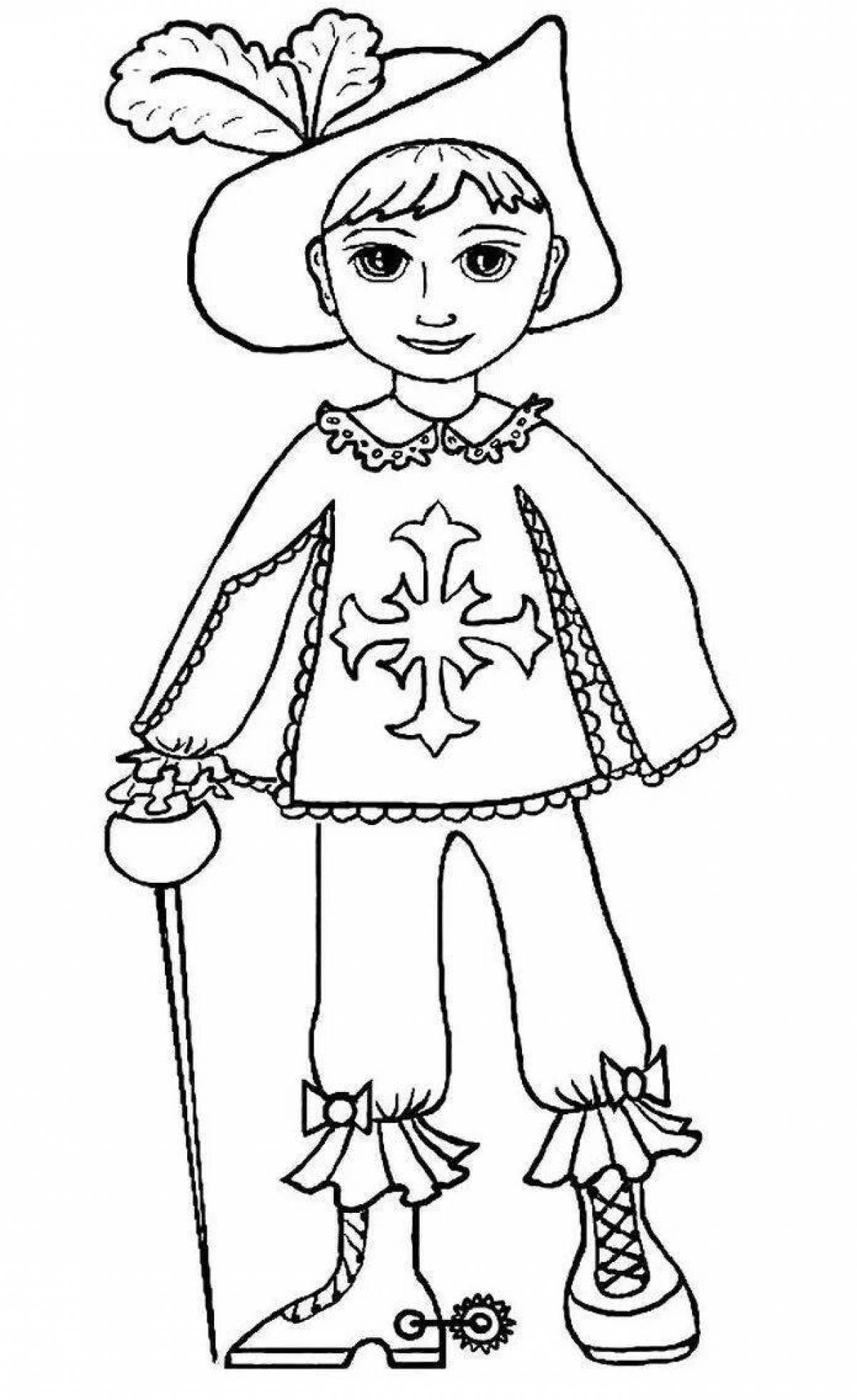 Coloring page charming carnival costume