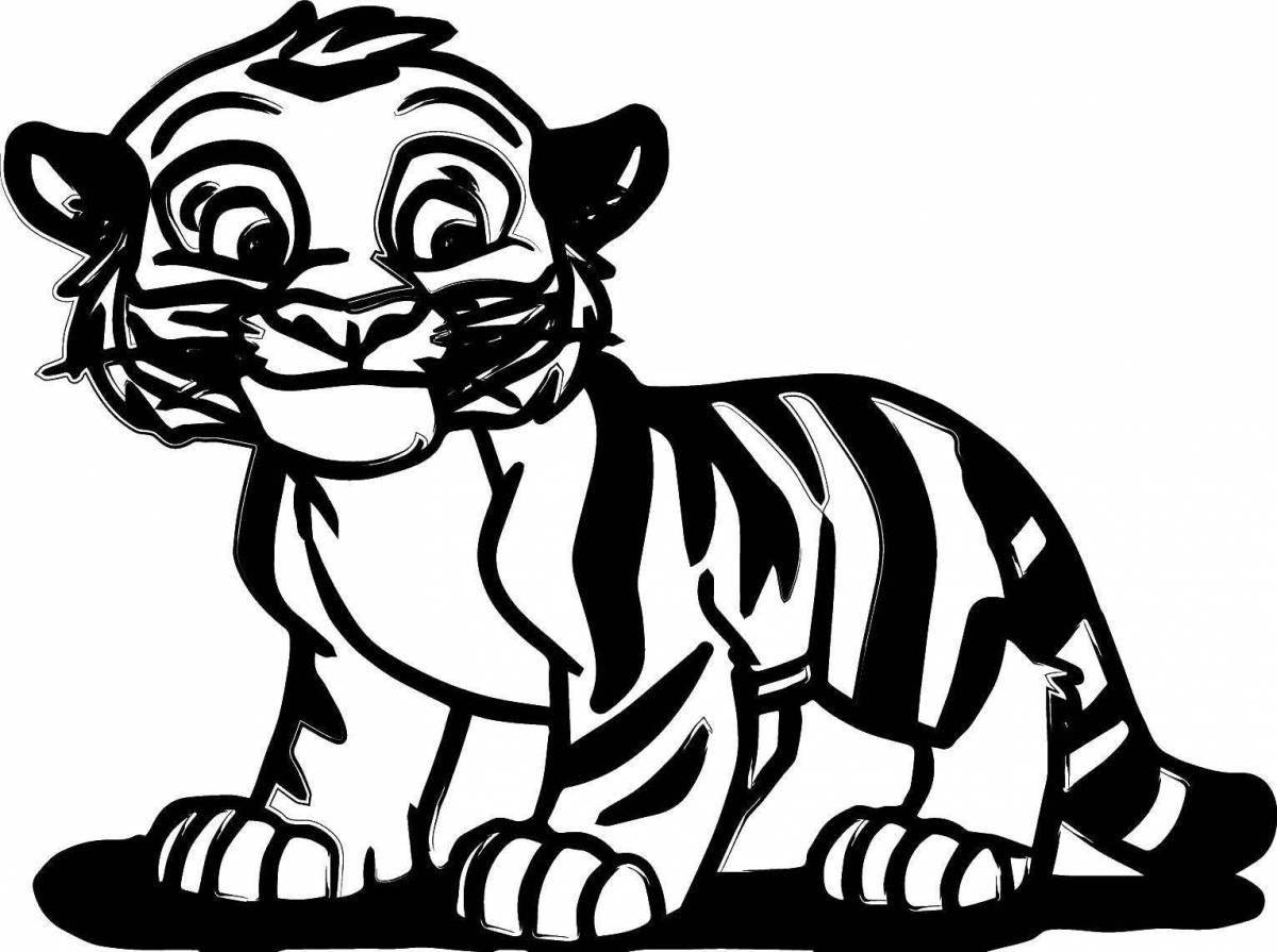 Adorable tiger cub drawing