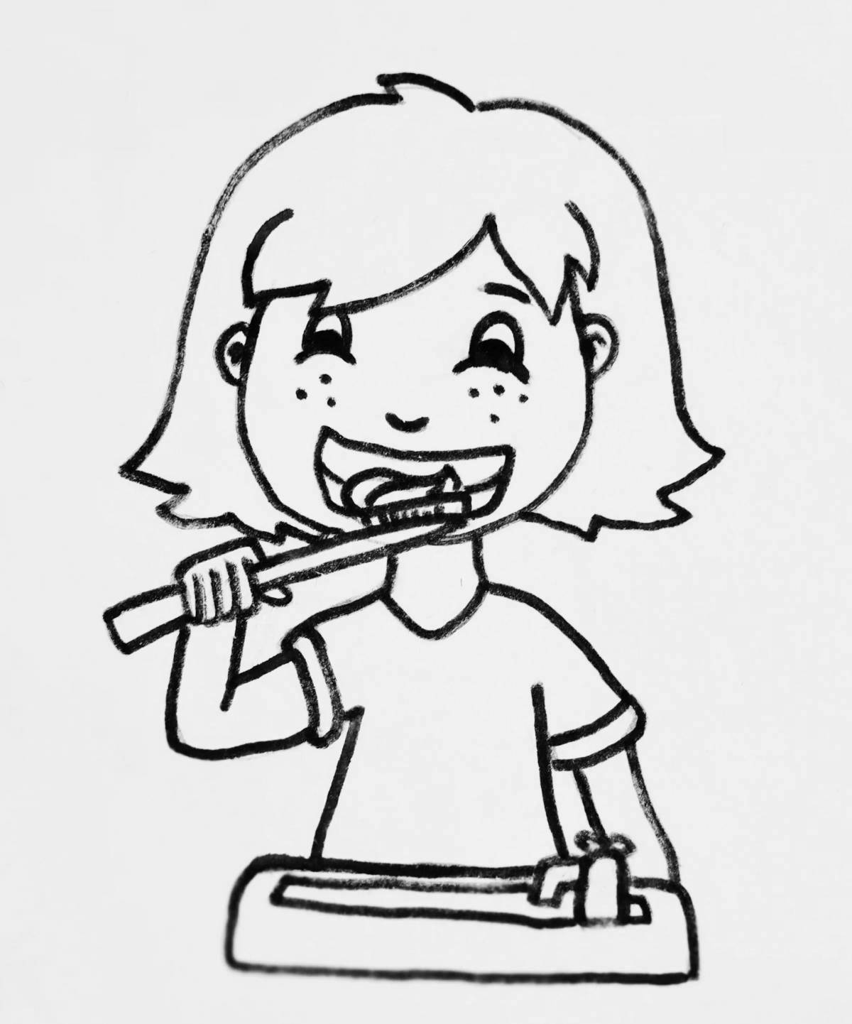 Brush your teeth fun coloring book